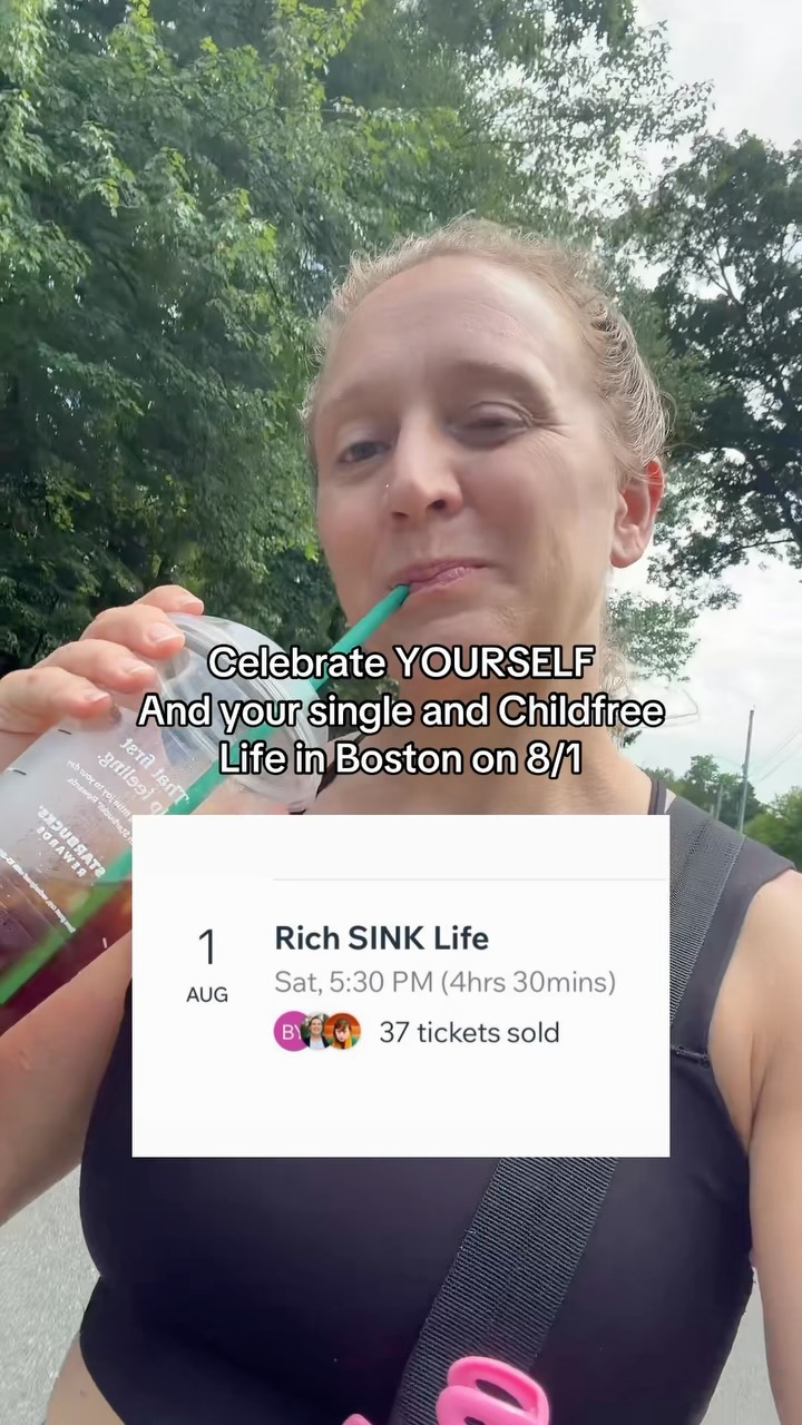 Single income, NO KIDS!!! Whoop! Join us in Boston in 8/1. Three tickets are left and one should be yours. ❤️
That’s means no partner, just a solo Pringle, and not a mom empty nesters. Ugh, I know! Words are hard 😘
#sink #singleandchildfree #single #childfree #childfreebychoice