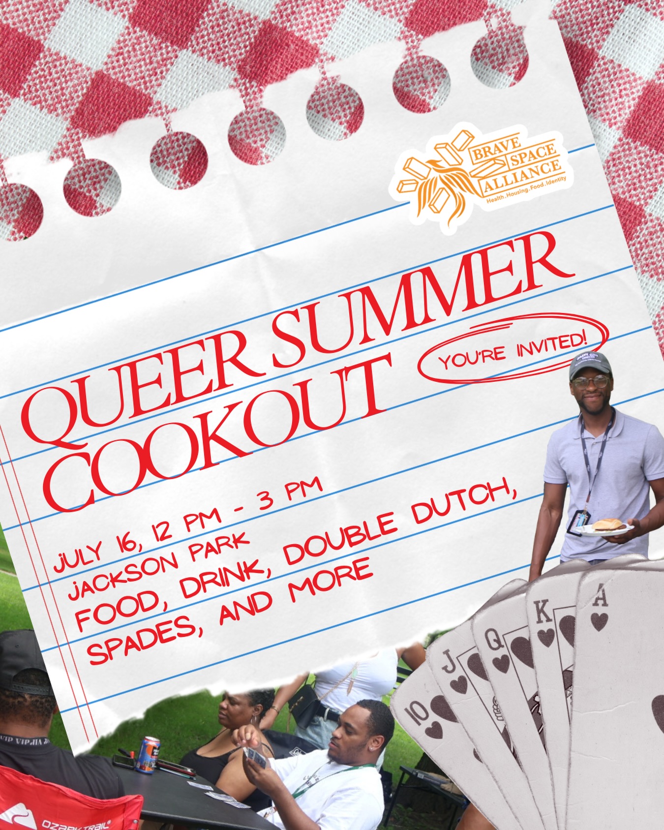 Save the date and we’ll see you at our annual summer kickback and cookout! ☀️🕶️
Come hang out in Jackson Park, get some summer refreshments, BBQ, and compete in double dutch, spades, and other games 🌈🃏♥️ See you at the cookout 😉
📅 Thursday, July 16, 12 pm - 3 pm
📍 Jackson Park
#cookout #queerevents #summerinchicago #kickback
