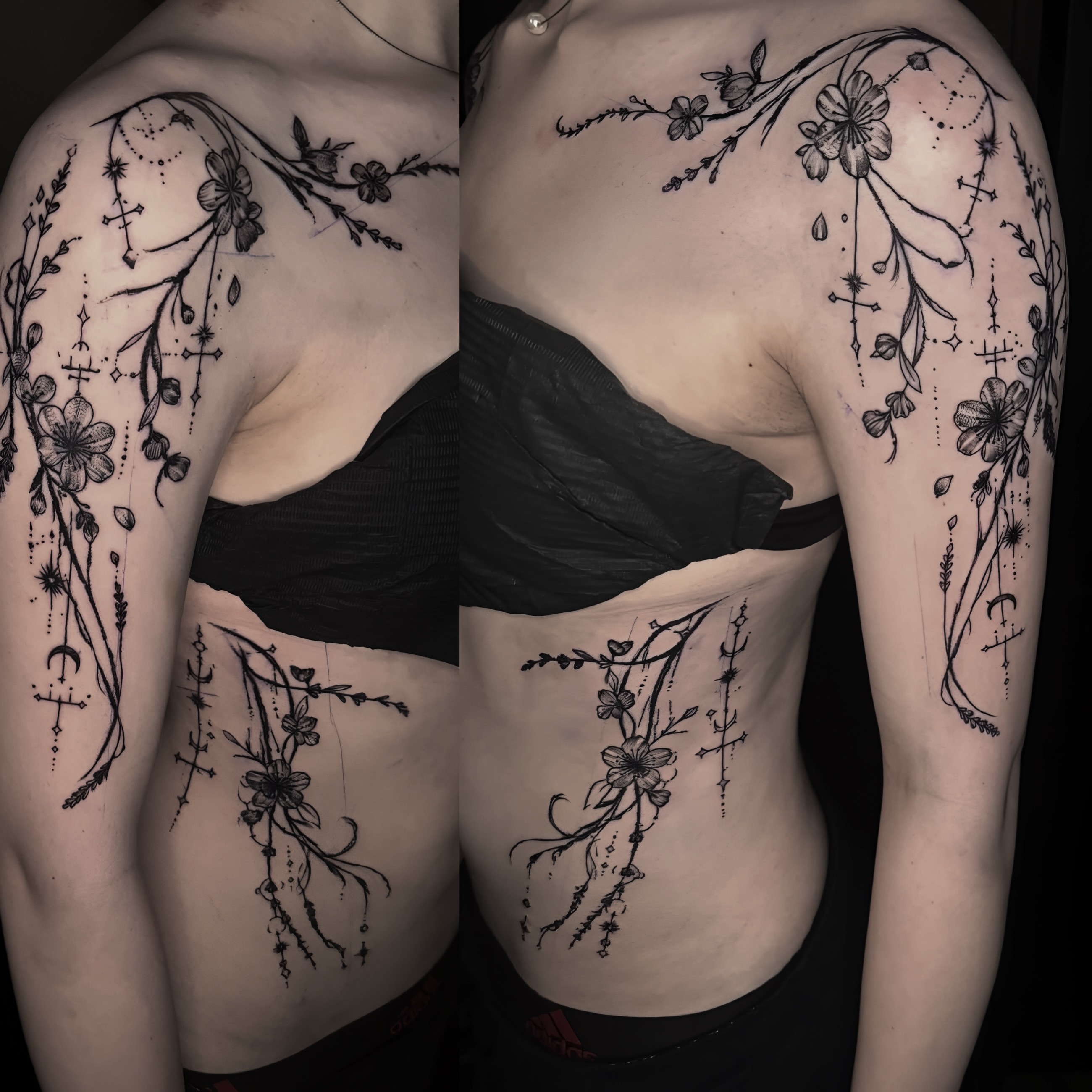 Gothic mirrored floral sigilism ornamental adornments! Created by Jessica Beth
#sigilism #ornamentaltattooing #gothicsigilism #blackwork #tattoo