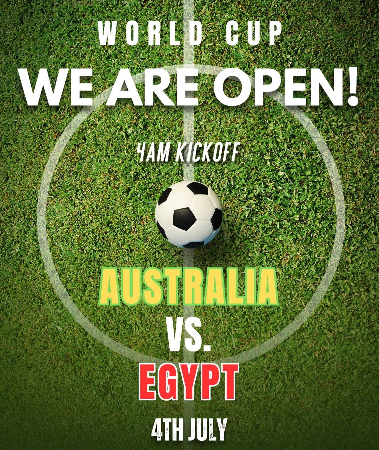 4AM. AUSTRALIA vs EGYPT. WE’RE OPEN. 🇦🇺⚽
Doors open, screens on, coffee (or beer, no judgement) flowing. Surry Hills, this is your World Cup HQ. Set your alarms — we’ll see you at the bar. 💛💚
#StrawberryHillsHotel #SurryHills #WorldCup2026 #Socceroos #sydney