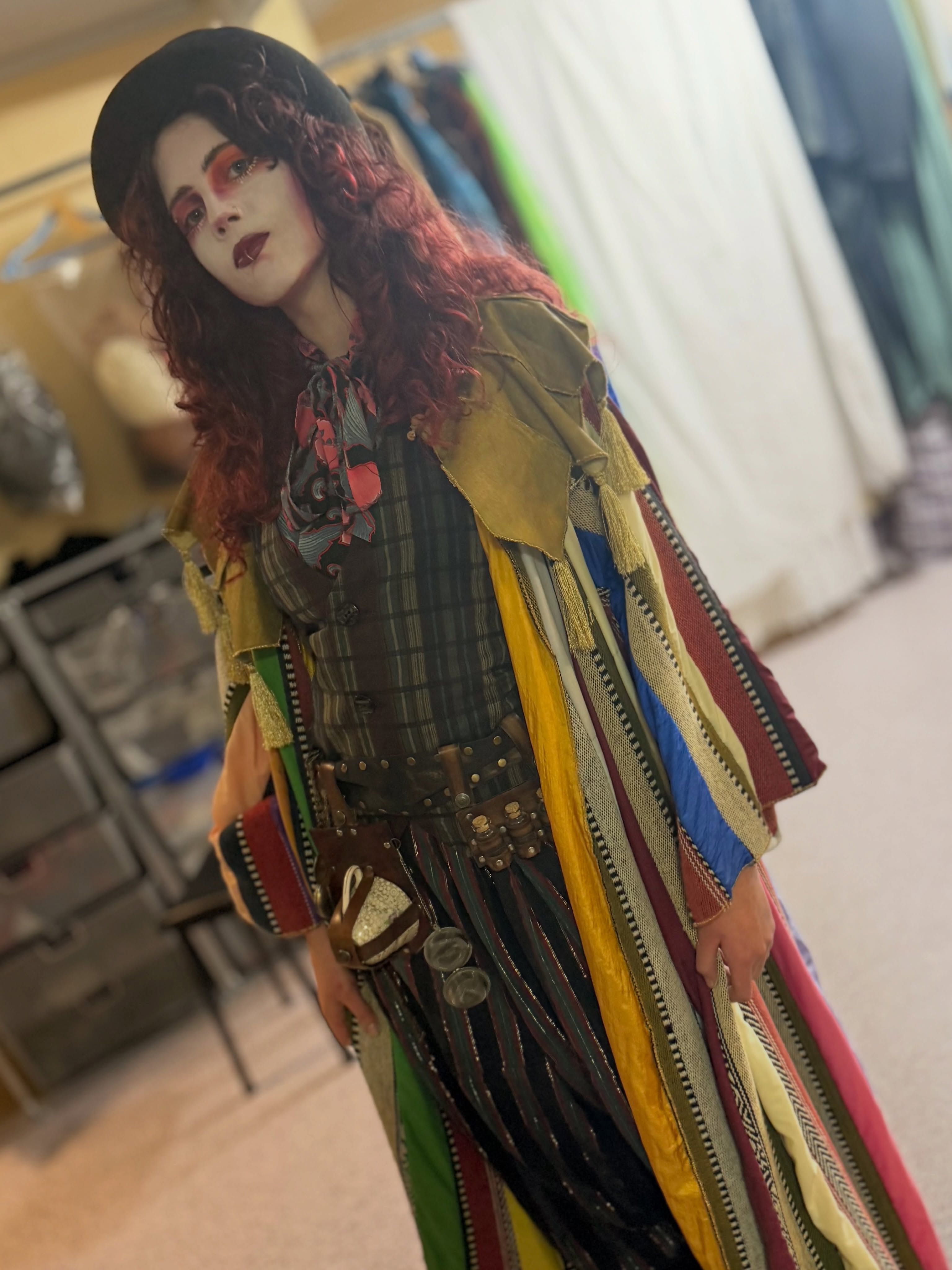 Congratulations to senior student Sita FitzGerald on her role as the Mad Hatter in her school’s production of Alice in Wonderland.
As well as acting, Sita has been busy making all manner of props for the play and did her own stage makeup. Wishing her all the best for this evening’s final performance!
