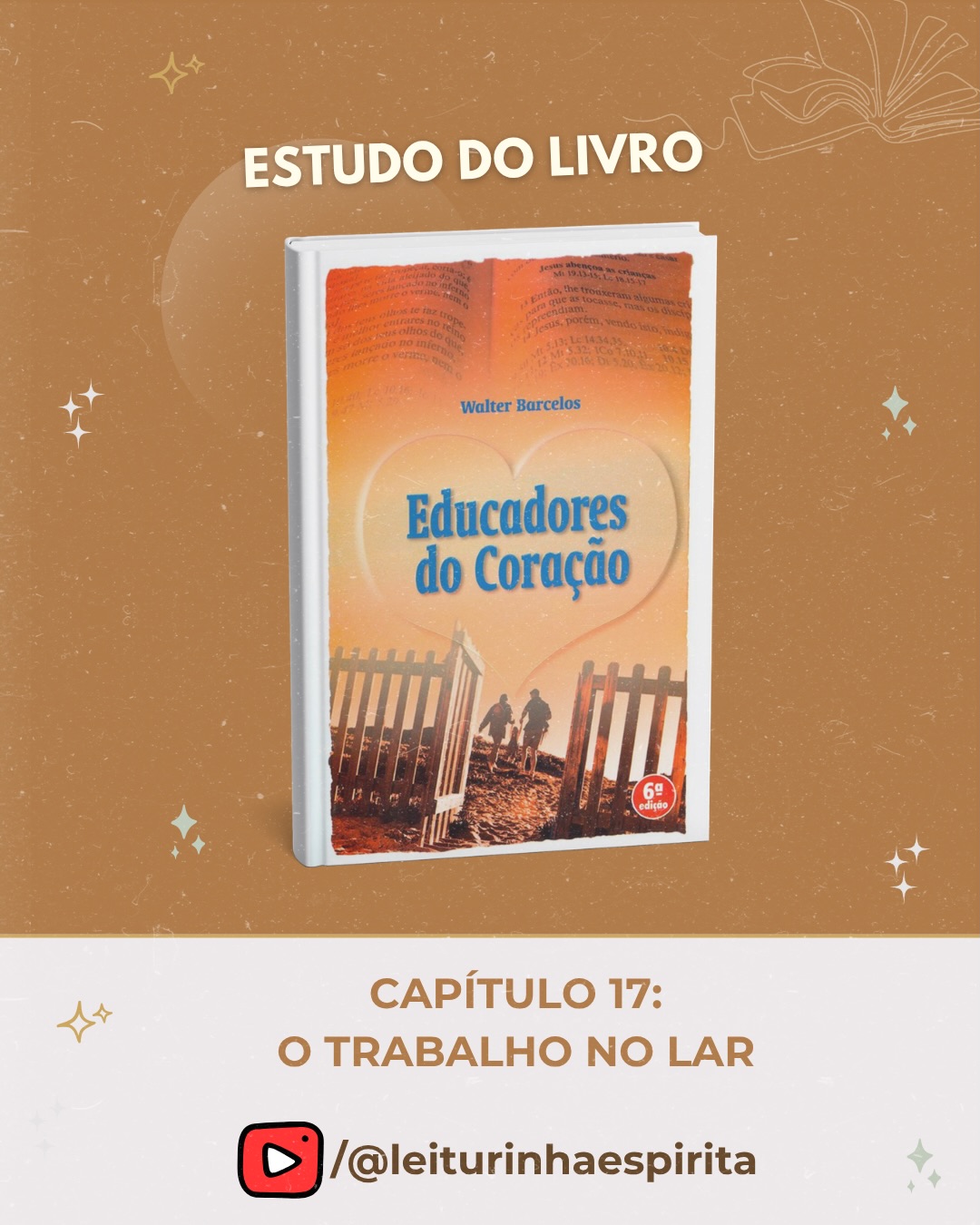 ✨ *Convite especial* ✨
___Está chegando mais uma oportunidade de conversarmos sobre a educação espiritual das crianças que o Senhor no confiou! 💛
___E o tema deste domingo vai de encontro ao comportamento de inércia e preguiça que vemos em tantas crianças e jovens. Como tudo começa no lar, é sempre importante refletirmos sobre:
📖 Capítulo 17 – *O trabalho no lar*
Eu e Zahira Torres estaremos juntas conduzindo esse momento de reflexão e troca. 🌱
🗓️ 28/06/2026
⏰ 20h
👉 Acesse pelo link: https://www.youtube.com/live/Ssb7QHn5c3c?si=4ROtkxzt7kWTIKrI
___Te esperamos!
___Ajude-nos divulgando este estudo para outras mamães e papais que também querem refletir sobre o comportamento de suas crianças. ✨