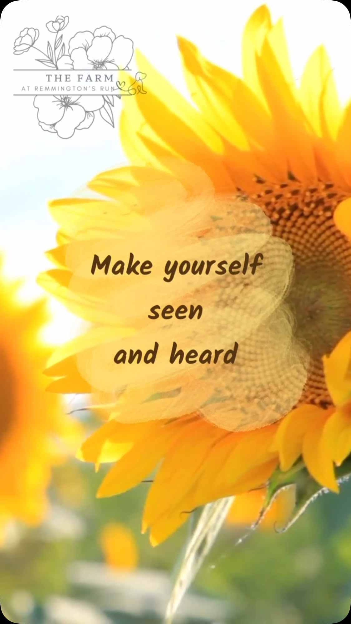 Make yourself be seen. Make yourself be heard. ✨
Your voice matters. Your story matters. Your dreams, ideas, and feelings deserve space in this world. Don’t shrink yourself to make others comfortable or stay silent when your heart has something to say.
Stand tall, speak with confidence, and take up the space you were meant to.
#LiveAuthentically #Confidence #TheFarmAtRemmingtonsRun #GrowBoldly
#flowerfarm