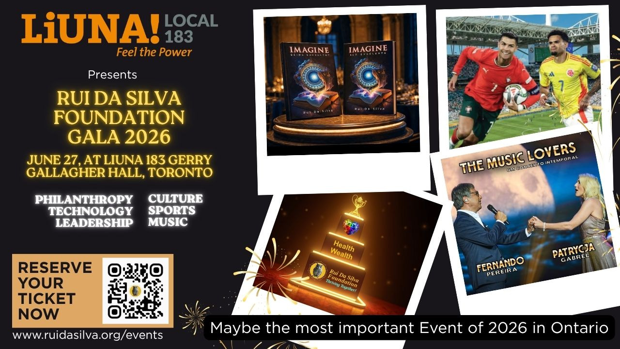 Secure Table 10 — Friend & Family seating for 10 at the RUI DA SILVA FOUNDATION GALA 2026. This exclusive package totally FREE gives your group VIP access to the only Canadian event that fuses agentic AI showcases, a great Buffet, live FIFA 2026 viewing, a headline concert, and the world launch of IMAGINE — all while supporting impactful charitable work.
Price per table: FREE (Only today until 6 PM, limited availability). Bring colleagues, family or clients and make an unforgettable night that gives back. Link in bio to reserve Table 10 — seats are moving fast. #RuiDaSilvaGala #ImagineLaunch #AIForGood #TorontoEvents #GalaNight #GiveBack