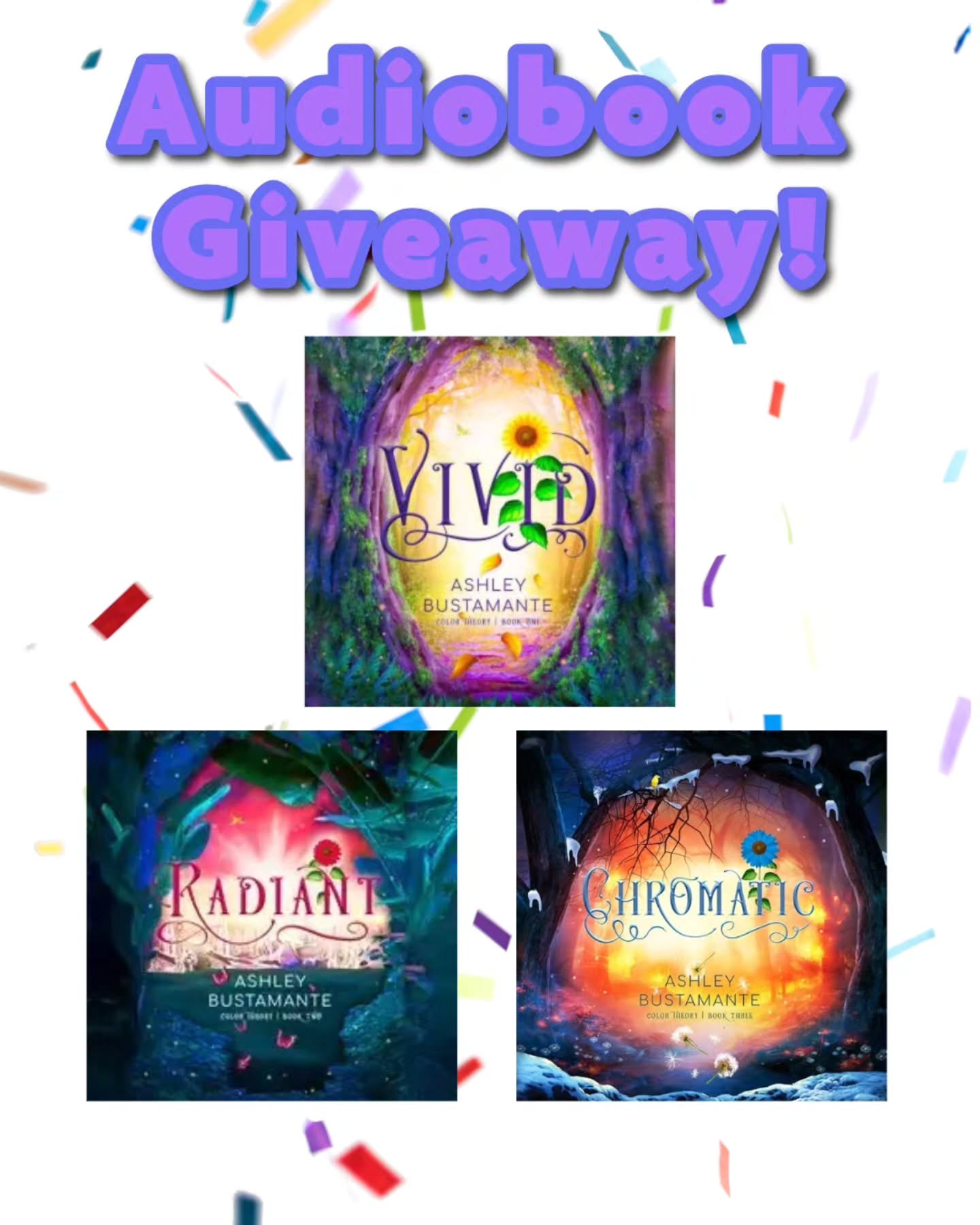 ✨GIVEAWAY ✨
June is national audiobook appreciation month!
As the month draws to a close, I'm holding a giveaway to show appreciation for my amazing audiobook publisher, @oasis_audio ! They have done the audiobooks for all four of my books and I've been so blessed to work with them.
The winner of this giveaway will be drawn at random from all entries received and will receive Spotify codes for the entire Color Theory series on audiobook!
To enter:
✨Follow @authorashleybustamante
✨Follow @oasis_audio
✨Leave a comment with your favorite book from the series (or which you're most looking forward to if you haven't read it)
EXTRA ENTRIES
✨Share to stories (be sure to tag me!)
✨Tag a friend in a separate comment (no limit, but each must be a separate comment)
Giveaway closes on 7/1 at 11:59pm EST. Winner will be announced shortly after depending on how long it takes to tally entries. Good luck!!!
Legal things:
This giveaway is not sponsored or endorsed by Instagram. Due to licensing restrictions, open to US residents only (sorry. 😔).
#giveaway #audiobooks #prize #bookstagram #yafantasy