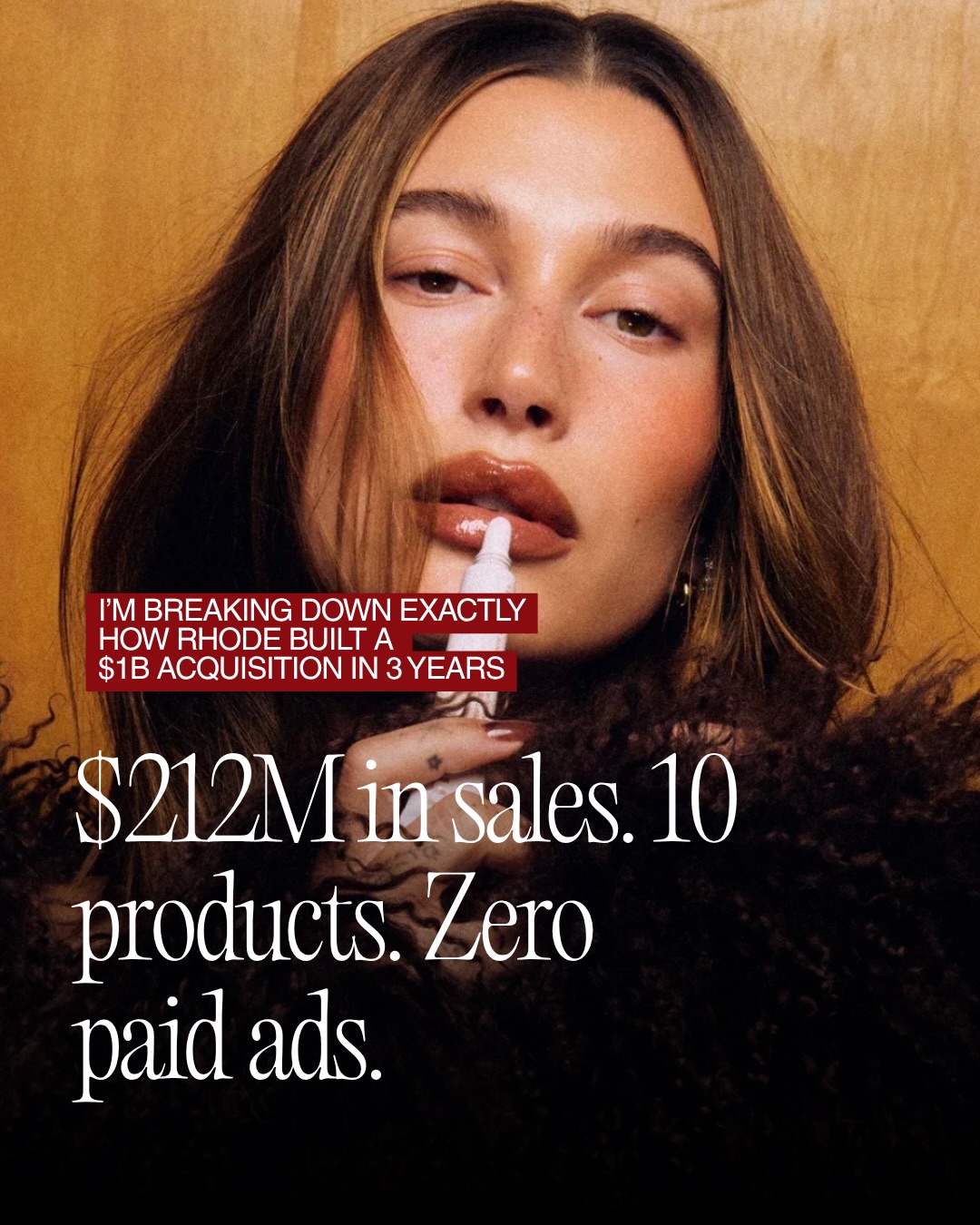 Comment ‘FORMULA’ and I’ll send you the exact playbook big brands use to build something impossible to ignore.
If you’re adding more products, more content, more noise to grow your brand, Rhode just proved you’re doing it backwards. ⏮️
Hailey Bieber didn’t build a product line, she built a brand so sharp it sold for $1B. Here’s exactly how branding (not products) made that happen.