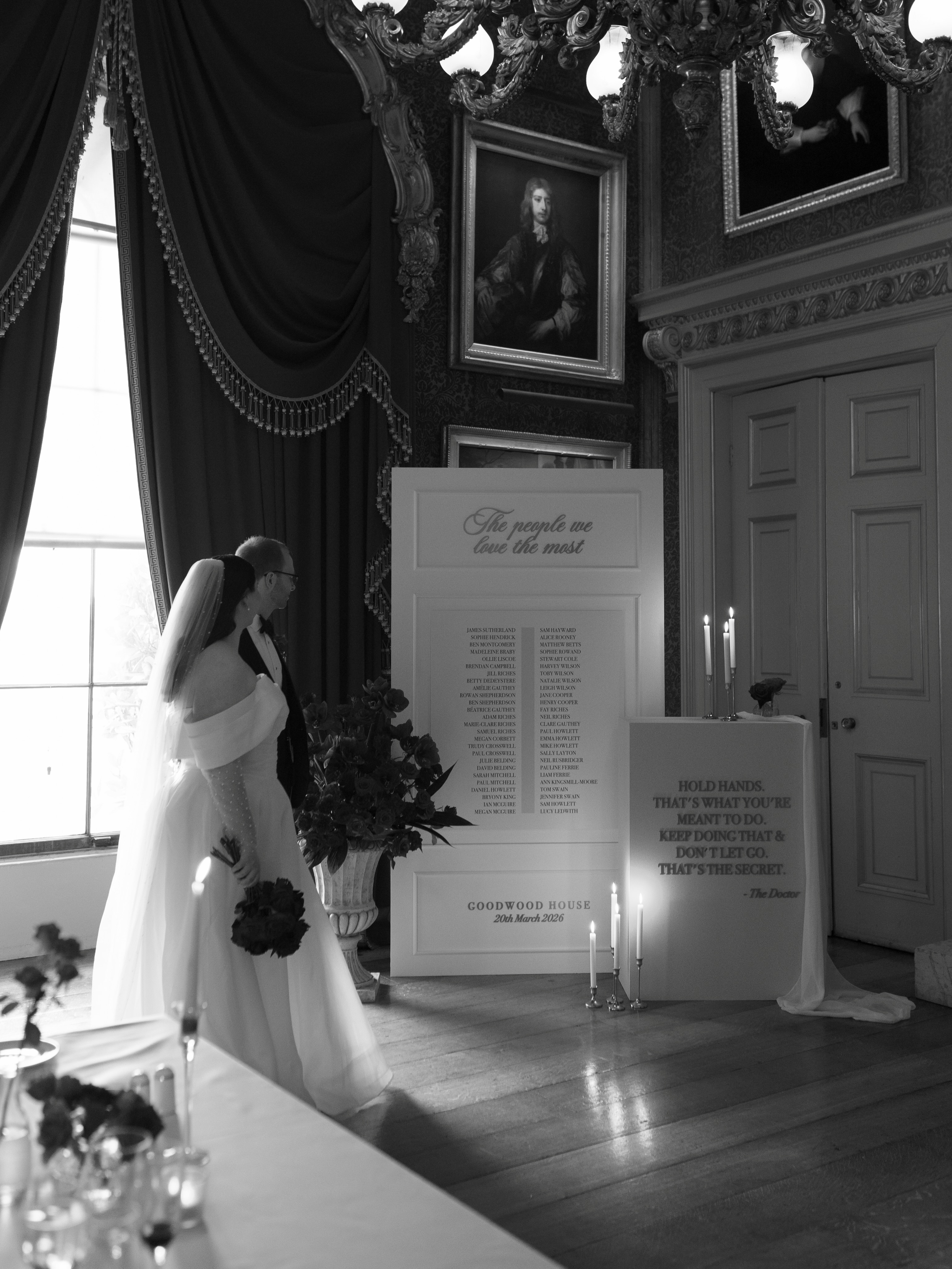 Marie-Clare & Adam.
A focal seating chart positioned within the wedding breakfast room at Goodwood House.
Mood lit with taper candles and dressed with stunning red roses.
A minimalistic, understated statement to welcome guests to dinner.
@marieclaresworld
@georgina.rose.events
@spriggsflorist
@drawn.by.chloehill
@taylarjaydephotography
@danielbrucefilms
@mixologybrothers
@clubkudo
@southdownsstrings
#seatingchart #seatingplan #weddingseatingplan