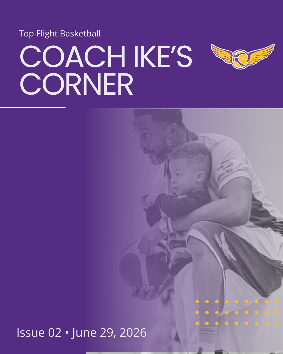 Did you read it yet? 👀
Issue #2 of Coach Ike’s Corner is now out.
This week, Coach Ike shares a personal story about watching his own son struggle with playing time—and why sometimes our children don’t need advice.
They just need us.
📩 Read the full story through the link in our bio.
