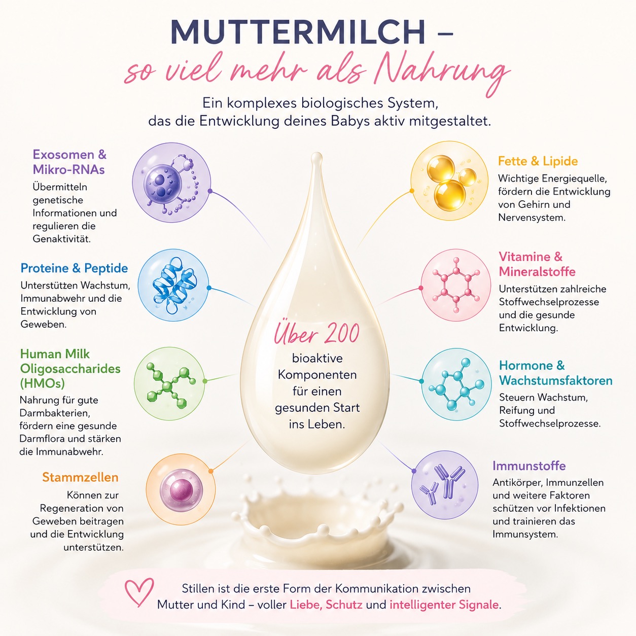 🍼 Kann Stillen das Risiko für Übergewicht beeinflussen?
Ja – und zwar möglicherweise viel stärker, als wir lange gedacht haben.
Neue Forschung zeigt: Muttermilch ist weit mehr als Nahrung. Sie enthält biologische Botenstoffe, die die Entwicklung von Darm, Immunsystem und Stoffwechsel aktiv mitgestalten. Schon in den ersten 1.000 Lebenstagen werden wichtige Weichen für die Gesundheit gestellt.
Besonders spannend: Die Kombination aus starkem Übergewicht in der Schwangerschaft, Kaiserschnitt und Formula-Ernährung könnte das Risiko für eine spätere Adipositas erhöhen. Stillen scheint viele dieser Prozesse positiv zu beeinflussen.
💛 Das bedeutet nicht, dass Eltern Schuld tragen, wenn nicht alles nach Plan läuft. Aber es zeigt, wie wertvoll eine gute Vorbereitung auf das Stillen ist.
Stillen beginnt nicht erst nach der Geburt – es beginnt mit Wissen.
👉 In meinem neuen Blog erfährst du, warum Muttermilch heute als biologisches Kommunikationssystem verstanden wird und welche faszinierenden Erkenntnisse die aktuelle Forschung bereithält.
🔗 Den Link zum Blog findest du in meiner Bio.
#Stillen #Stillberatung #Stillvorbereitung #Muttermilch #Bindung #GesundeKinder #Schwangerschaft #Wochenbett #Baby #Elternwerden #FrüheHilfen #Epigenetik #Mikrobiom #Prävention #Adipositas #Erste1000Tage #DanielaSchramm #Berlin #Brandenburg
