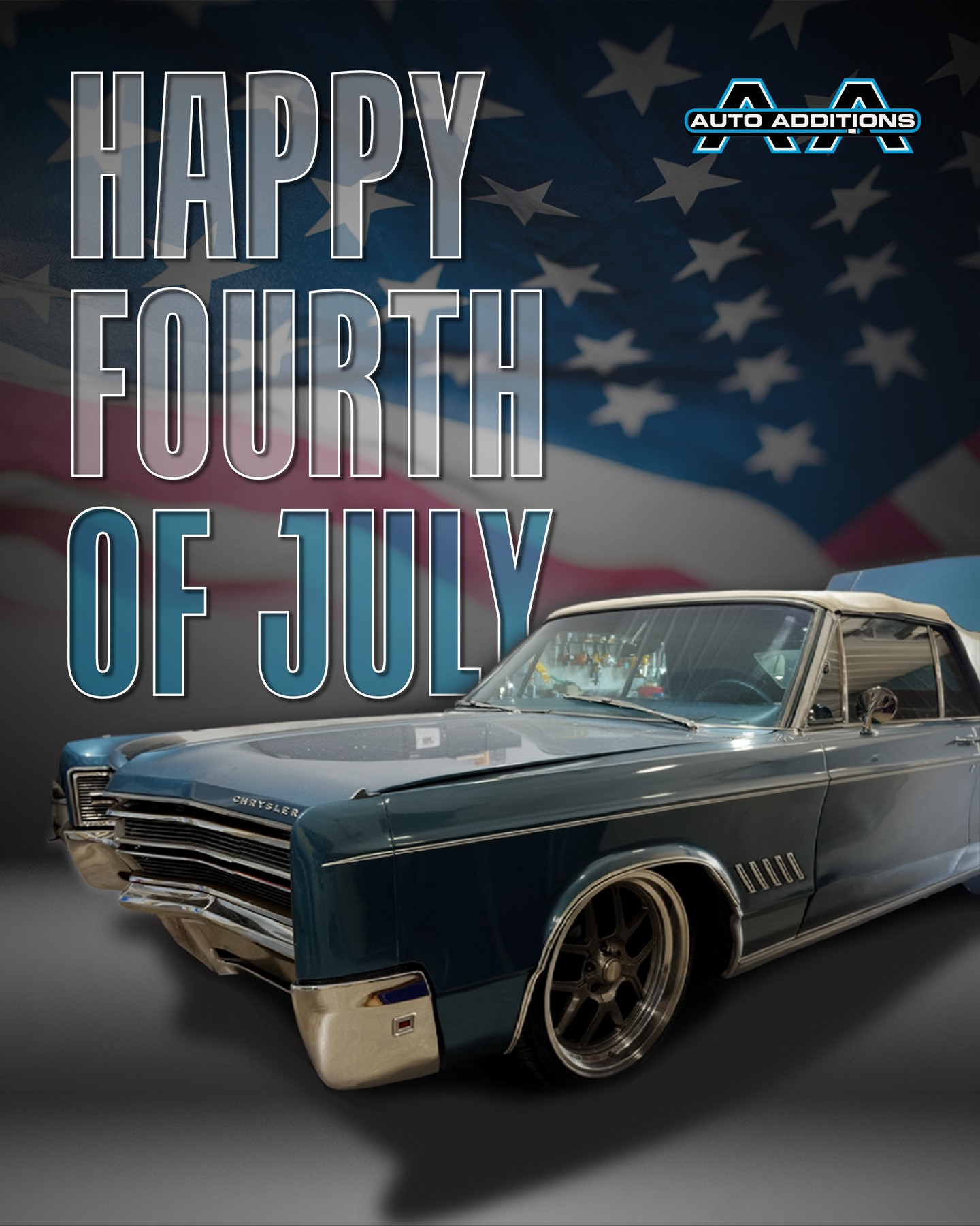 Happy Fourth of July from Auto Additions!
Whether you’re cruising to the cookout or showing off your weekend ride, we hope your day is full of fun and good times on the road!