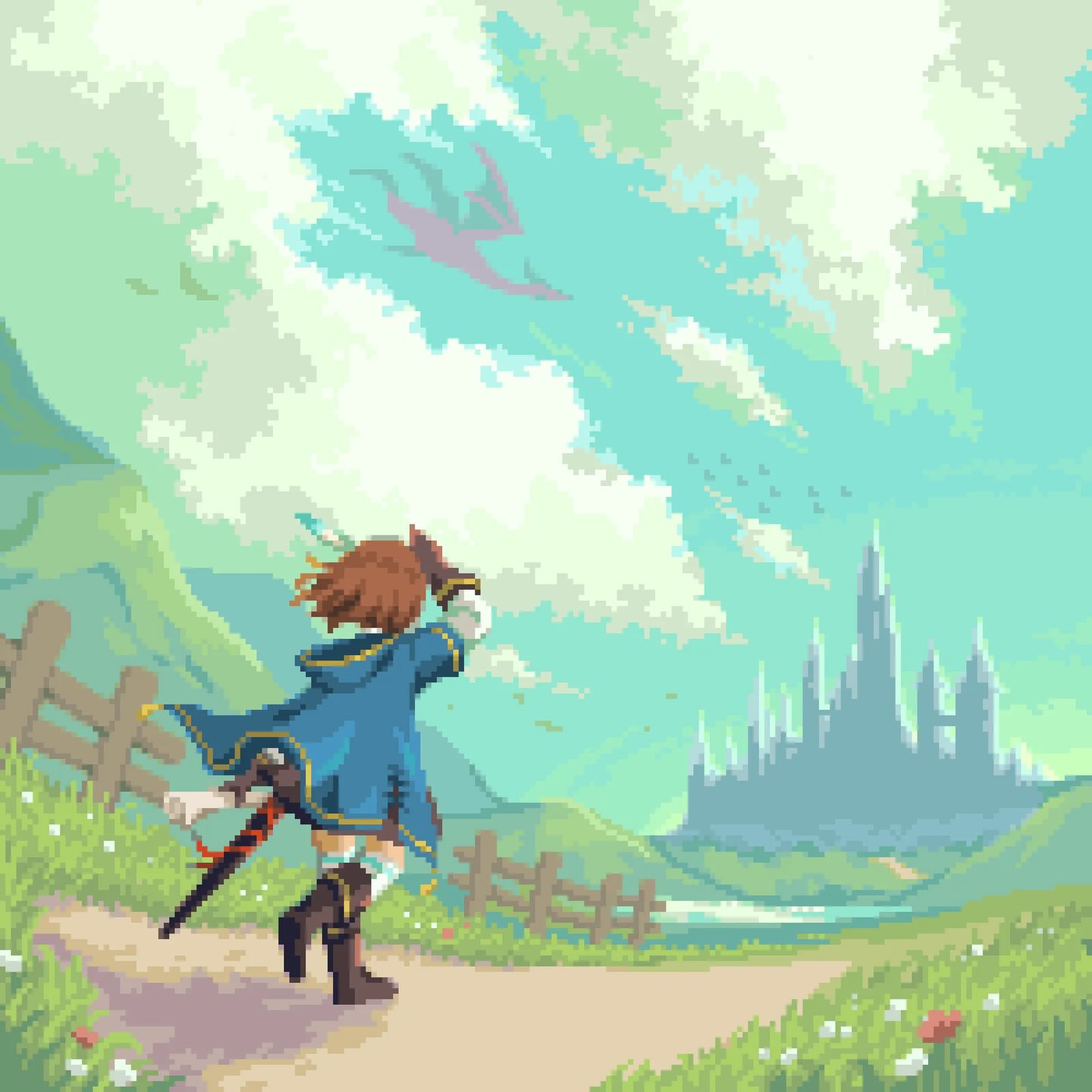 The pixel art album cover for Kingdom of the Forgotten Lands by DAKU 🏰(https://bsky.app/profile/fiopico.bsky.social)
I had written about half of the album by the time DAKU came on board for the album art. She was able to use this music as inspiration for the artwork and then upon receiving her initial drafts of the art, I used it as inspiration for the rest of the album’s music.
Collaborating in this way is one of my favorite things about music and visual art and forms an innately human expression that I refuse to lose in this era of rampant artistic theft by soulless tech giants.
We’re meant to inspire each other in the arts and I’m proud to work with amazing artists and musicians whenever I have the opportunity!
#pixelart #noai