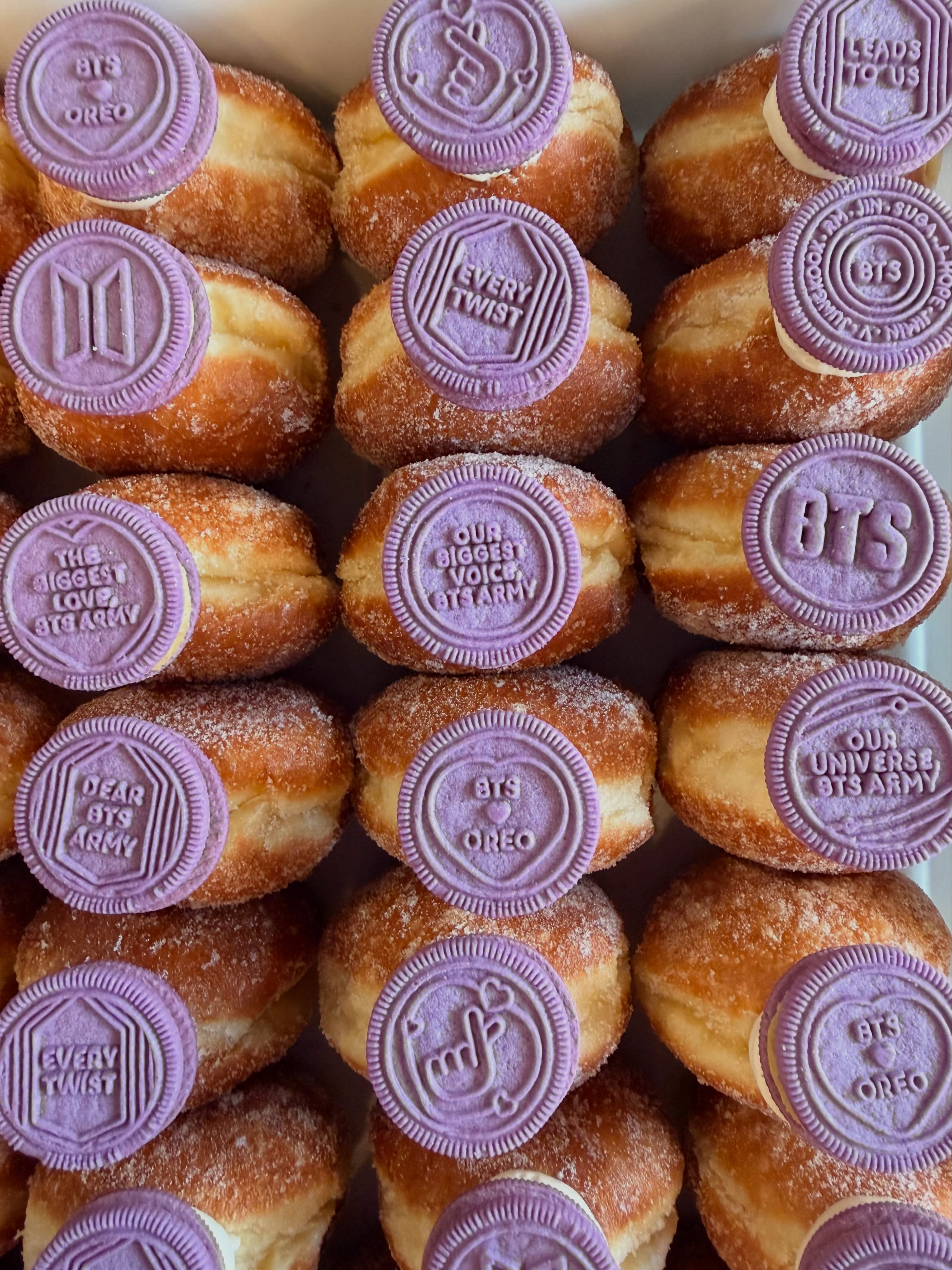 Are these not the cutest?! 💜😍
I recently became a part of the ARMY, and I’m absolutely loving these BTS Oreos I tried from a friend! They’re the inspiration behind our Brown Suga donut for the month of July.
Stop by and give it a try before it’s gone! 🍩✨
-Yen
#SoYenDesserts #BrownSuga #JulyFlavors #BTSOreo #BTSInspired