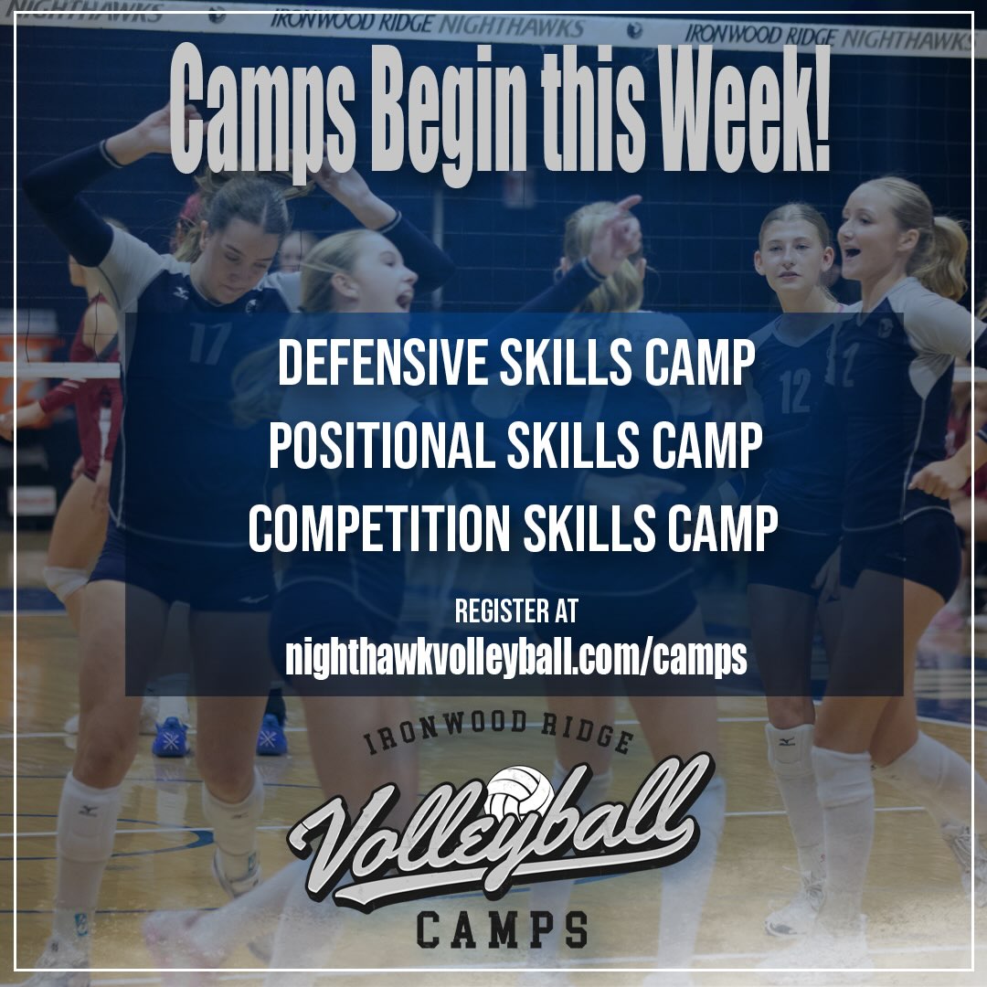 CAMP WEEK! We’re stoked to begin our camps this week with a Positional Skills Camp and the Defensive Skills Camp! Next week is our Youth Volleyball Camp, followed by more Positional Skills training and the Competition Skills Camp!
Come train with the Nighthawks in the longest-running high school camp in Southern Arizona! For more information or to register, please check out the link in our bio.