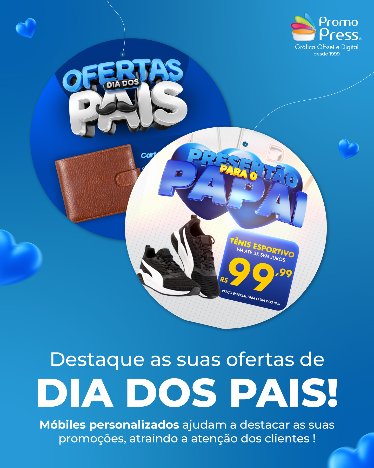 No Dia dos Pais, chamar a atenção do cliente faz toda a diferença. 👨👧👦💙
Os móbiles personalizados são uma solução prática e criativa para dar mais destaque às suas promoções dentro da loja, valorizando produtos, preços e campanhas sazonais.
Além de ajudar na comunicação visual, eles tornam o ambiente mais atrativo e incentivam a compra no ponto de venda. 🛍️
#brindespersonalizados #graficasp #flyer #folder #cartão #cartaz #banner #folheto #display #portatakeone #calendariopersonalizado #materiaisgraficos #brindes #graficasp #graficadigital #graficaoffset #impressaodigital #impressao #diadospais #grafica