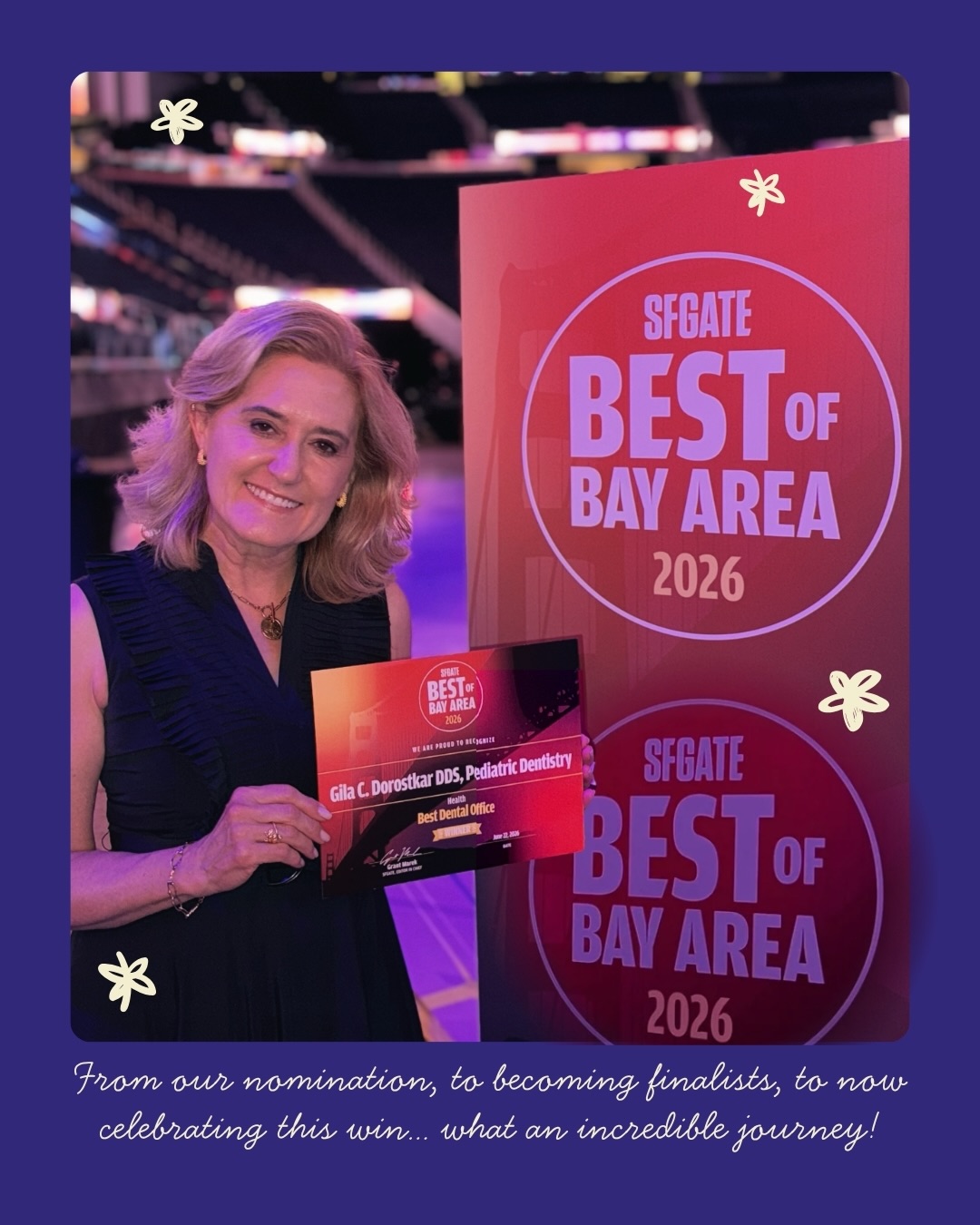 Winning an award is exciting. Knowing it came from the families who trust us with their children means everything.
We are incredibly honored to be named Best Dental Office in the Bay Area for 2026. This recognition is especially meaningful because it was made possible by your votes, your support, and your confidence in our team.
As the only pediatric dental practice nominated this year, we already felt like winners. Bringing home the award is something weāll never take for granted.
To every child who has shared a smile with us, every parent who has recommended our office, and every family who took a moment to vote, thank you. You are the heart of everything we do.
Our promise remains the same: to create a positive dental experience where children feel safe, families feel supported, and every visit is met with kindness, compassion, and exceptional care.
From all of us, thank you for making this possible. We canāt wait to continue serving this amazing community for years to come. š
#BestOfBayArea #PediatricDentistry #MarinCounty #drgiladds #HealthySmiles