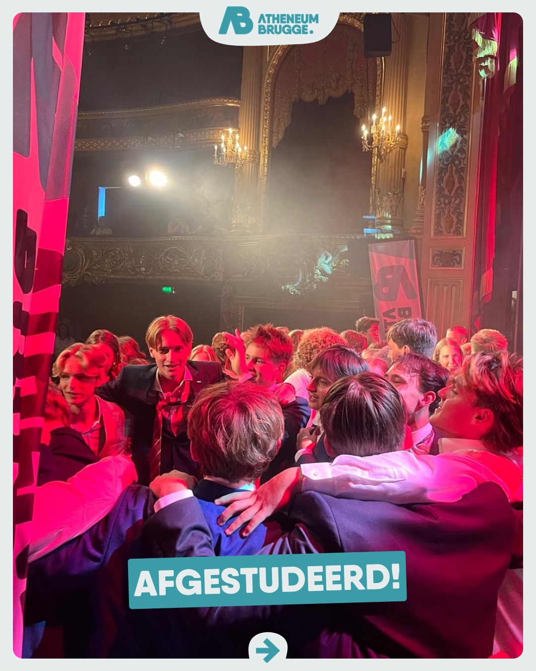 Wat een prachtige bende! Deze week namen we afscheid van een geweldige groep Atheneeërs waar we enorm trots op zijn. In de statige Koninklijke Stadsschouwburg zwaaiden we hen uit: geen vaarwel, maar tot ziens!
—
#ikbeneenatheneeër #fieroponsgo #atheneumbrugge #impact