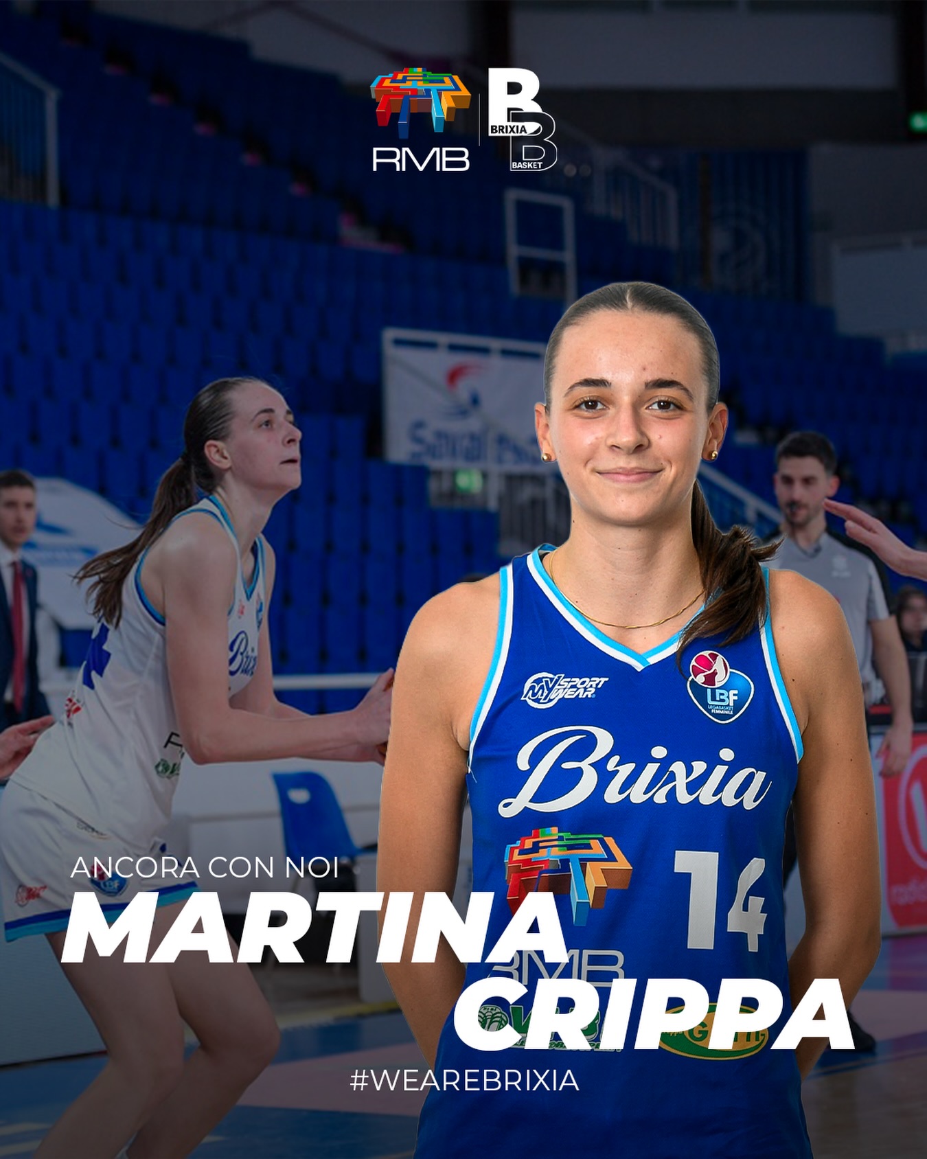 𝙎𝙏𝘼𝙂𝙄𝙊𝙉𝙀 𝟮𝟬𝟮𝟲-𝟮𝟳 🏀
Gioventù, talento e tanta voglia di crescere ancora 🤍💙
Brixia Basket è felice di annunciare la conferma di Martina Crippa per la stagione 2026-2027 🔥
Ala classe 2006, Martina proseguirà il proprio percorso di crescita in biancoblù, continuando a mettere al servizio della squadra energia, dedizione e grande disponibilità al lavoro.
Giocatrice giovane e promettente, si distingue per tecnica, versatilità e per la determinazione con cui affronta ogni allenamento e ogni partita, dimostrando ogni giorno la volontà di migliorarsi e di ritagliarsi un ruolo sempre più importante.
Il futuro si costruisce passo dopo passo. E noi siamo felici di continuare a farlo insieme.
Avanti Martina! 💪🏀
#wearebrixia