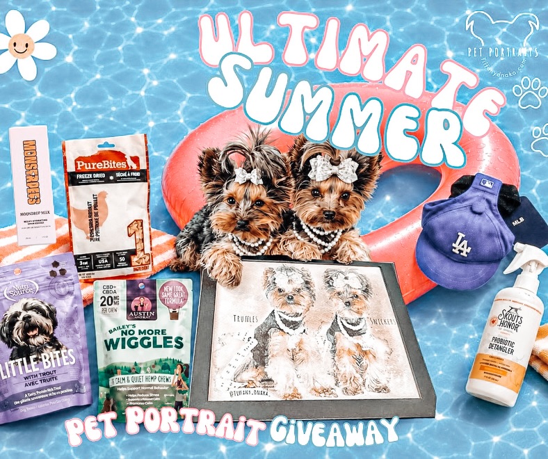 ULTIMATE SUMMER DOG GIVEAWAY
Summer is here, and we’re celebrating with the cutest giveaway for your pup!
One lucky winner will receive a custom 5x7 pet portrait by Tiffany Dnaka, plus a bundle of summer dog goodies including treats, calming chews, grooming care, a dog accessory, and more. Be sure to check out our partnered brands💙.
@haileysdoggy.boutique
@skoutshonor
@purebites
@austinandkat
@monstrpets
@nutrisourcepetfoods
To enter:
1. Follow my account
2. Share this post to your story
3. Tag a dog-loving friends in the comments
4. Bonus can enter as many times as you want.
Giveaway ends 7/24. Winner will be contacted after the giveaway closes.
Winner must claim their prize within 3 weeks of the giveaway end date. Open to U.S. residents only.
This giveaway is not sponsored, endorsed, administered by, or associated with Instagram. By entering, you acknowledge that Instagram is not responsible for this giveaway.
Good luck, and thank you for supporting small businesses and custom pet art!
#taylorswift #doglover #dogmom #summervibes