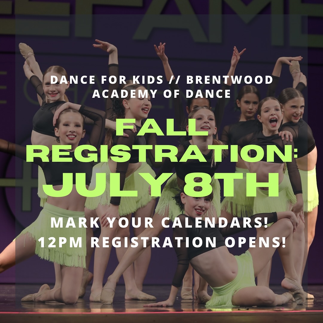 Mark your calendars because our Fall registration opens up next Wednesday, July 8th at 12:00PM! Class registration will be available through our parent portal and on our website. As always, all of our classes are first come first served so you do not want to miss out on locking in your Fall plans! ⭐️💃🏼🪩