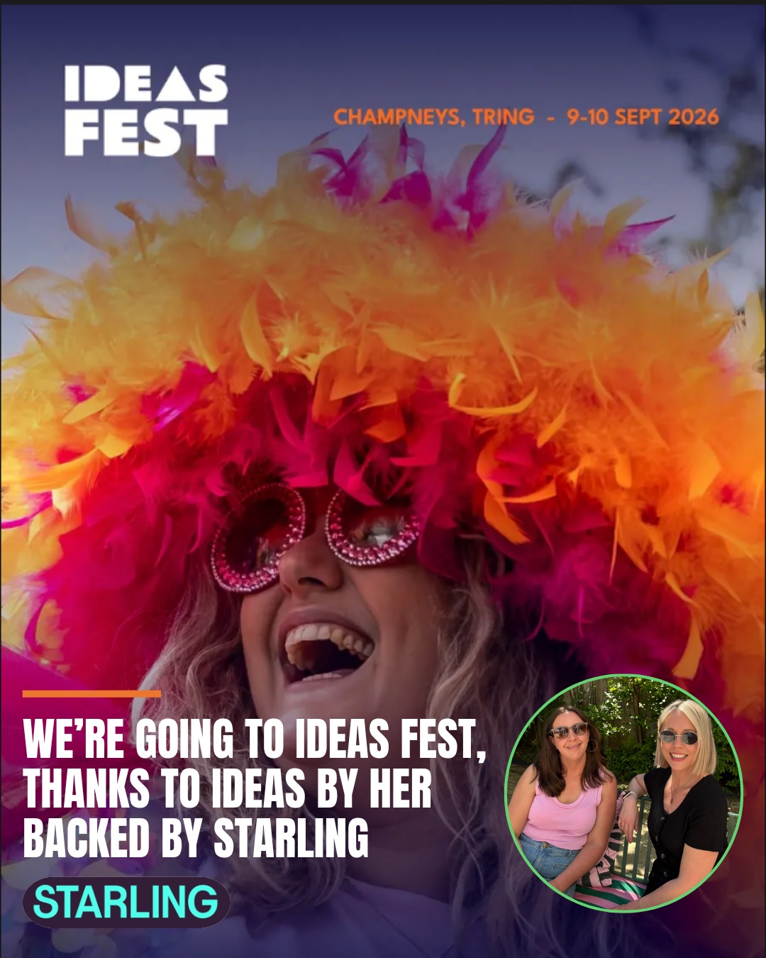 Big news! ✨ Both of us have been awarded a @starlingbank Ideas By Her Scholarship to attend Ideas Fest 2026. Out of hundreds of applications, we've both secured a place and we're so excited to join an incredible community of founders this September. Huge thank you to Starling for backing women building bold businesses. See you at @ideas_fest