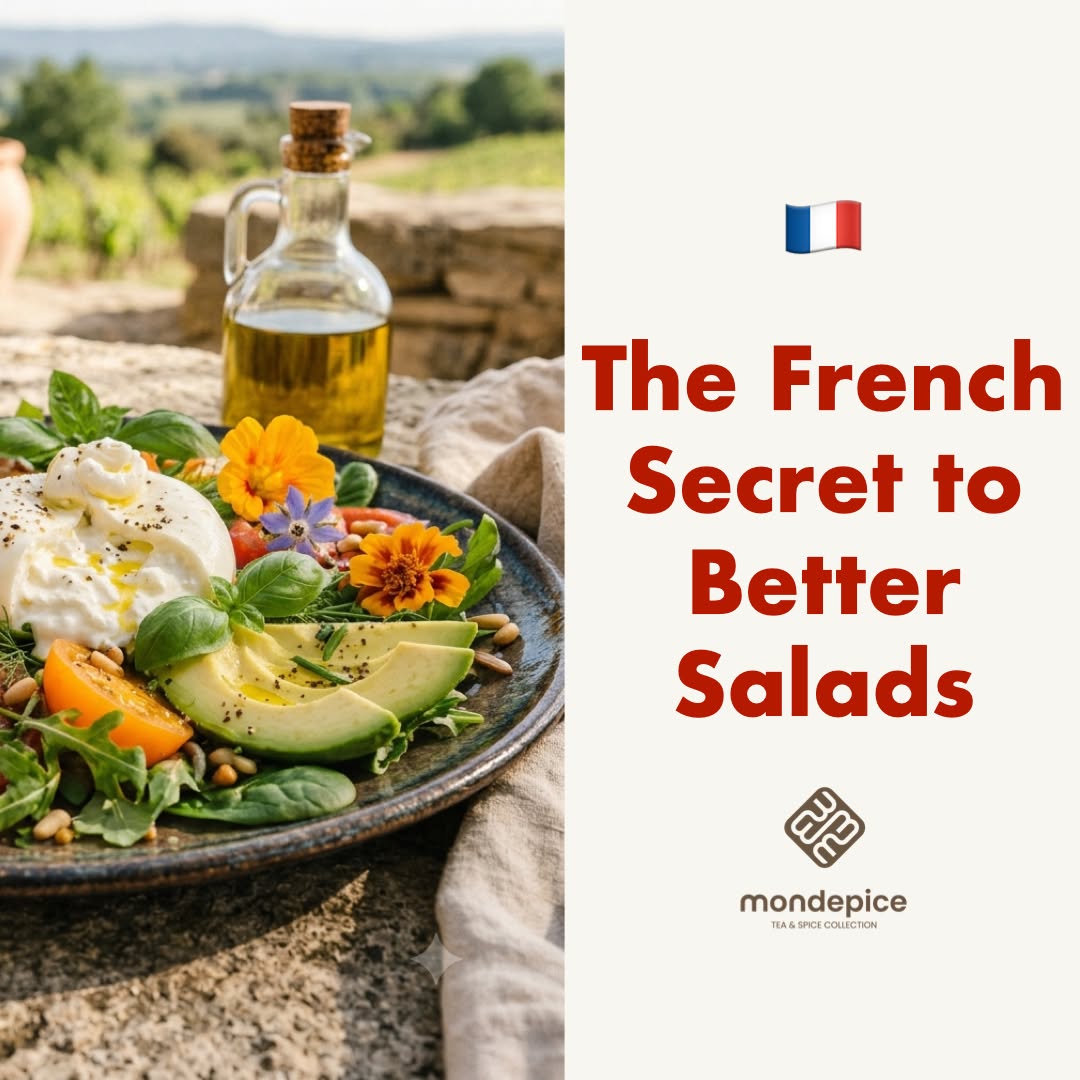 🇫🇷 A little French secret for unforgettable salads.
In France, we call this blend SALAGOU, a playful combination of the French words for salad (salade) and taste (goût).
Created to turn everyday salads into something truly memorable.
✨ Sprinkle it directly over your favorite greens, tomatoes, cucumbers, or avocado.
Don’t forget to use the promo code 4JULY26 to get 25% off on everything !