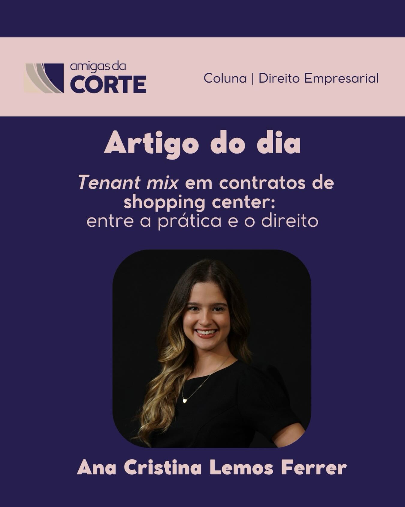 O artigo de hoje é da Ana Cristina Ferrer, e trata do tenant mix nos contratos de shopping center, conceito amplamente utilizado para definir a composição e a distribuição estratégica das lojas dentro do empreendimento. A autora analisa como essa prática, embora essencial para a dinâmica econômica dos shoppings, ainda possui contornos jurídicos em construção, especialmente à luz da jurisprudência do STJ.
Partindo de precedentes recentes da Corte, o texto demonstra que não existe uma definição rígida sobre o que caracteriza uma gestão adequada do tenant mix, o que torna ainda mais relevante a redação cuidadosa dos contratos. Uma reflexão importante sobre autonomia privada, boa-fé objetiva e os limites da intervenção judicial nas relações empresariais.
Confira o link da bio!