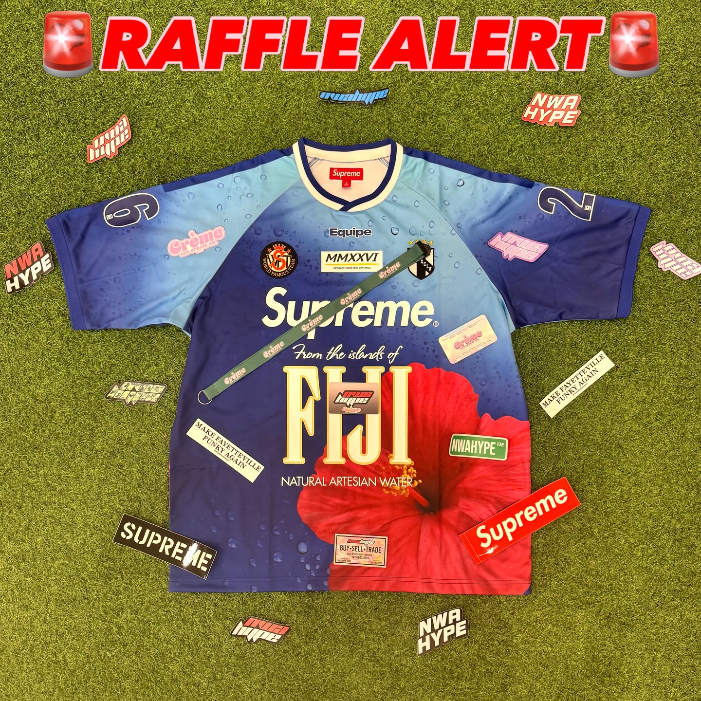 🚨GIVEAWAY ALERT🚨
In celebration of @cremeicecreamco ‘s 3 year anniversary on July 8th, we’ve teamed up with @nwahype to give away something special!
- Supreme x Fiji Jersey SIZE L
- @nwahype $25 gift card
- @cremeicecreamco $25 gift card
- stickers, accessories and MORE!
To enter, follow both @nwahype @cremeicecreamco & tag a friend in the comments!
Raffle winner will be announced July 8th!
For more exclusive apparel and the latest brands, shop in-store or online @ Nwahype.com!
✅ Always 100% Authentic Guaranteed
📦 Same Day Shipping - Express Available
💫 New Products Daily
🌐 http://NWAHYPE.COM