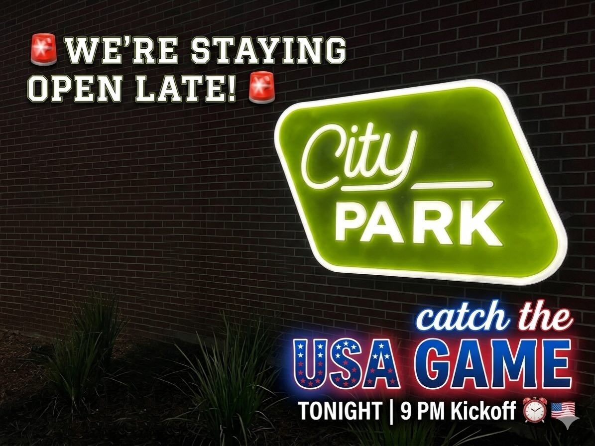 🇺🇸⚽️ WE’RE STAYING OPEN LATE! ⚽️🇺🇸 The USA takes the pitch tonight, and we’re keeping the doors open so you don’t miss a minute of the action! 🍻
Join us for the 9 PM kickoff, grab a cold drink, and cheer on Team USA with fellow fans. Whether you’re here for the match, the atmosphere, or both — City Park is your host city for all things World Cup! 🌎🏆
📍 City Park Fayetteville
⏰ USA Match | 9 PM Kickoff
🍺 Cold drinks, big screens, and soccer all night long