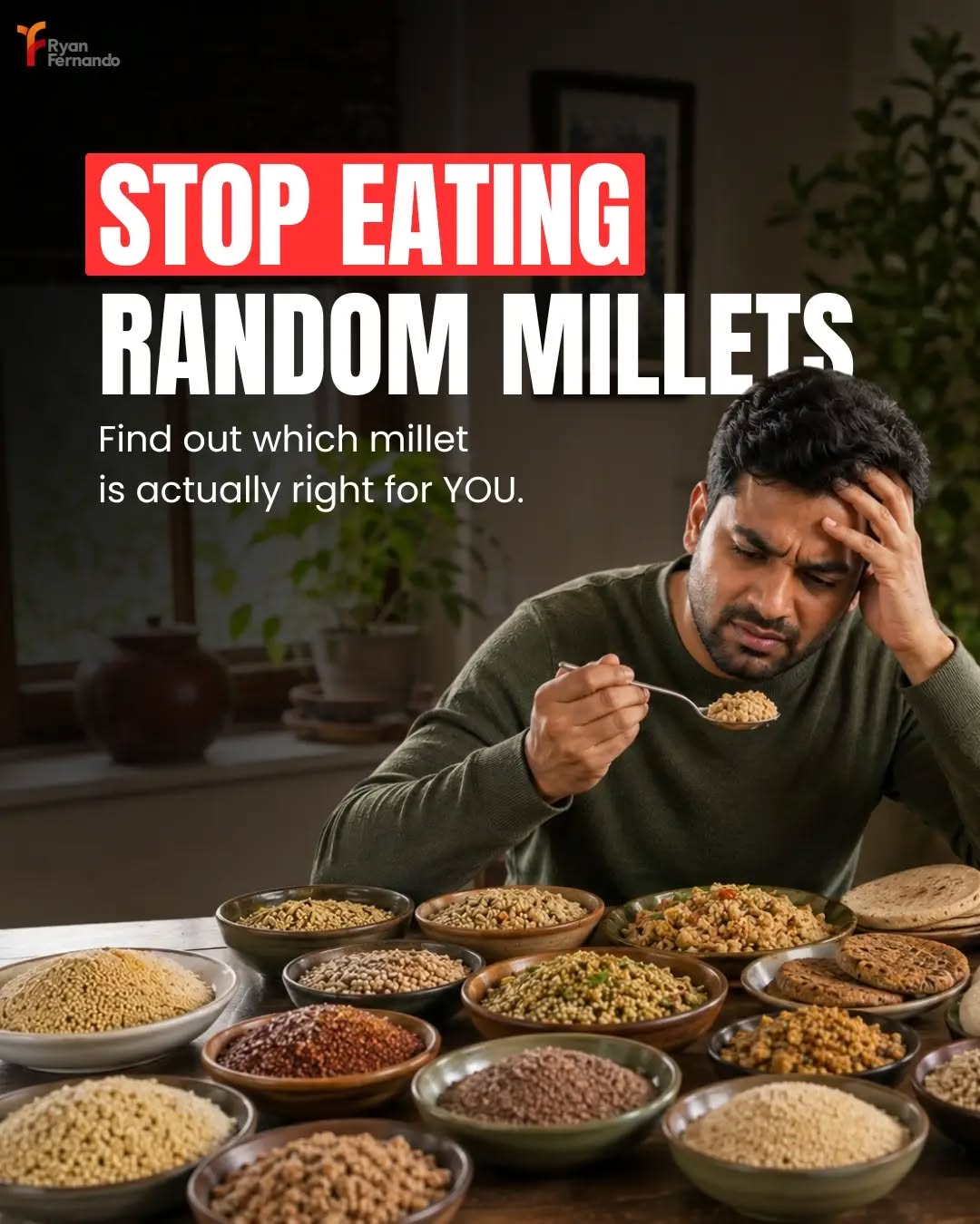 Millets are healthy, but that does not mean every millet is right for every person. The best millet depends on your digestion, lifestyle, health goals, season, and even where you live.
Ragi is often preferred for bone health, foxtail millet and barnyard millet are popular choices for blood sugar support, while jowar and proso millet may fit well into a heart healthy or cholesterol-conscious diet. But eating the same millet every day is where many people go wrong. Excess intake, poor preparation, or not rotating grains can contribute to bloating, gas, constipation, and digestive discomfort.
Instead of following millet trends, focus on choosing the right millet for your body, rotating varieties, soaking before cooking, and pairing them with balanced meals.
Comment “NUTRITION” and we’ll help you identify the right millet for your body and create a personalized diet plan.
#millet #healthy #nutrition #diet #ragi