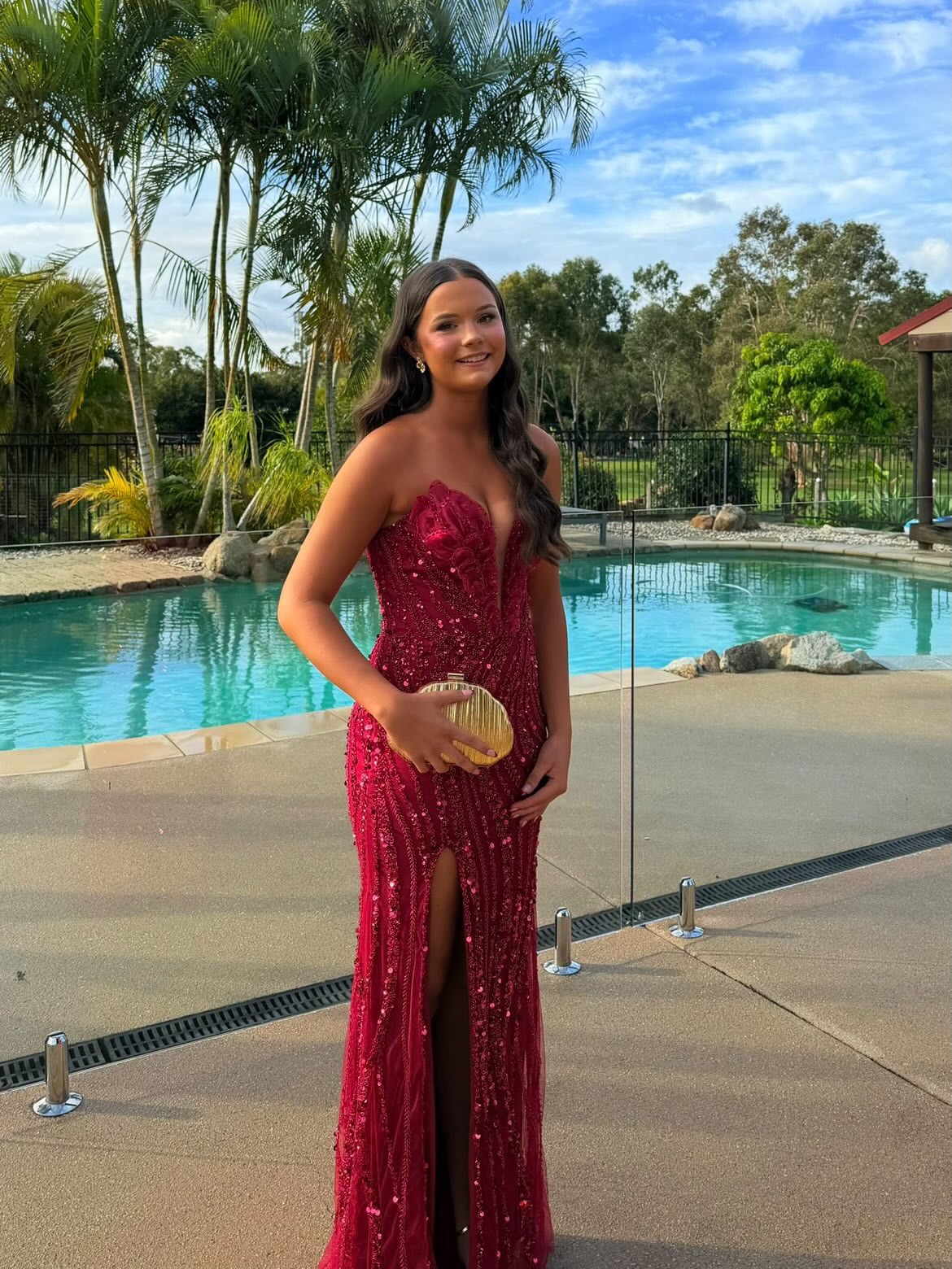 Our stunning @lanihanan wearing the custom 039 in Wine Red ❤️✨ School Holidays are our favourite time of the year! We have a handful of fittings left this weekend!