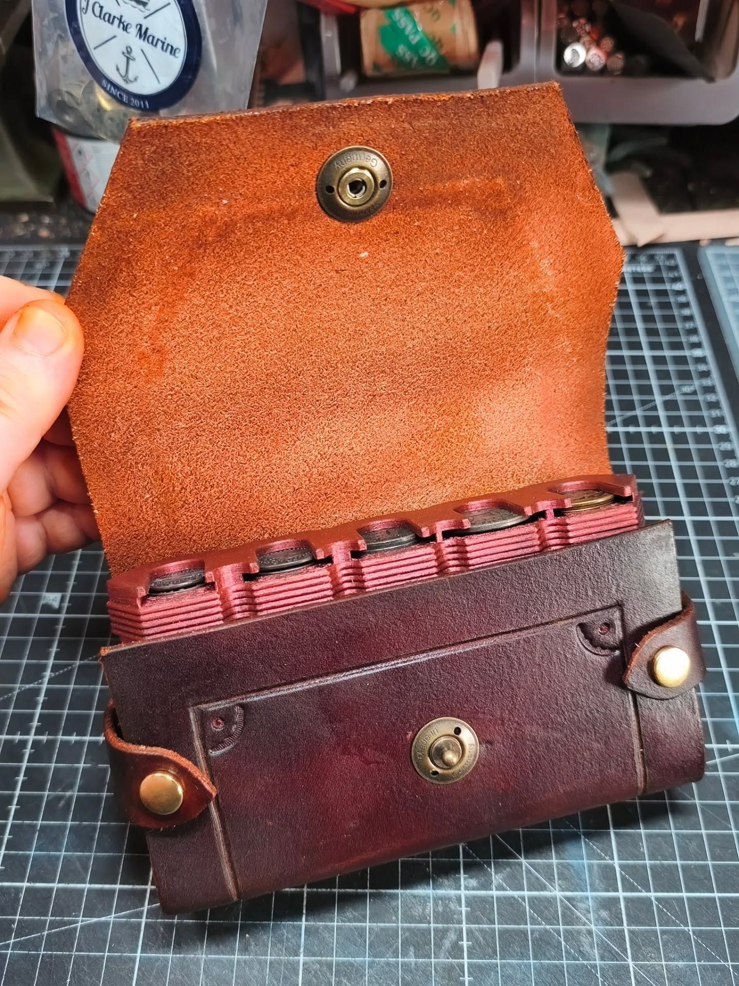 A prototype pouch for a 3D printed coin holder for @empire_lrp .
These will be available in most colours and with the option of custom tooling.
The coin holder itself is produced by another Empire goer.