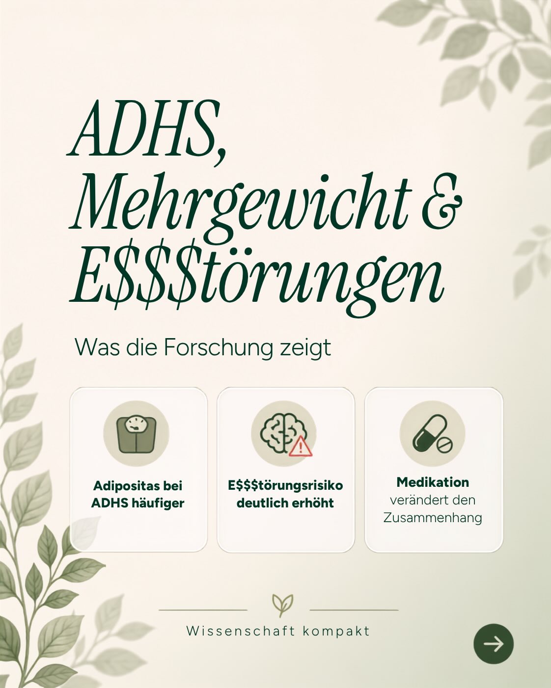 Essen mit ADHS scheitert selten am Wissen.
Oft ist eigentlich klar, was guttun würde — regelmäßiger essen, früher Hunger bemerken, besser vorbereitet sein, weniger im Chaos landen.
Aber ADHS betrifft eben auch Planung, Impulse, Körperwahrnehmung, Energie und Emotionsregulation.
Deshalb sind Heißhunger, Essanfälle, Mehrgewicht oder Scham rund ums Essen keine Disziplinprobleme.
Sie sind auch diätologische Themen.
Im Workshop „Entspannt Essen mit ADHS“ geht es nicht um „iss einfach gesünder“, sondern um echte Alltagsstrategien für dein ADHS-Gehirn.
📅 14.07.26
🕕 18:00-21:00 Uhr
🎥 Aufzeichnung inklusive
✨ Nur noch 3 Plätze frei
Jetzt Platz sichern — Link in Bio.