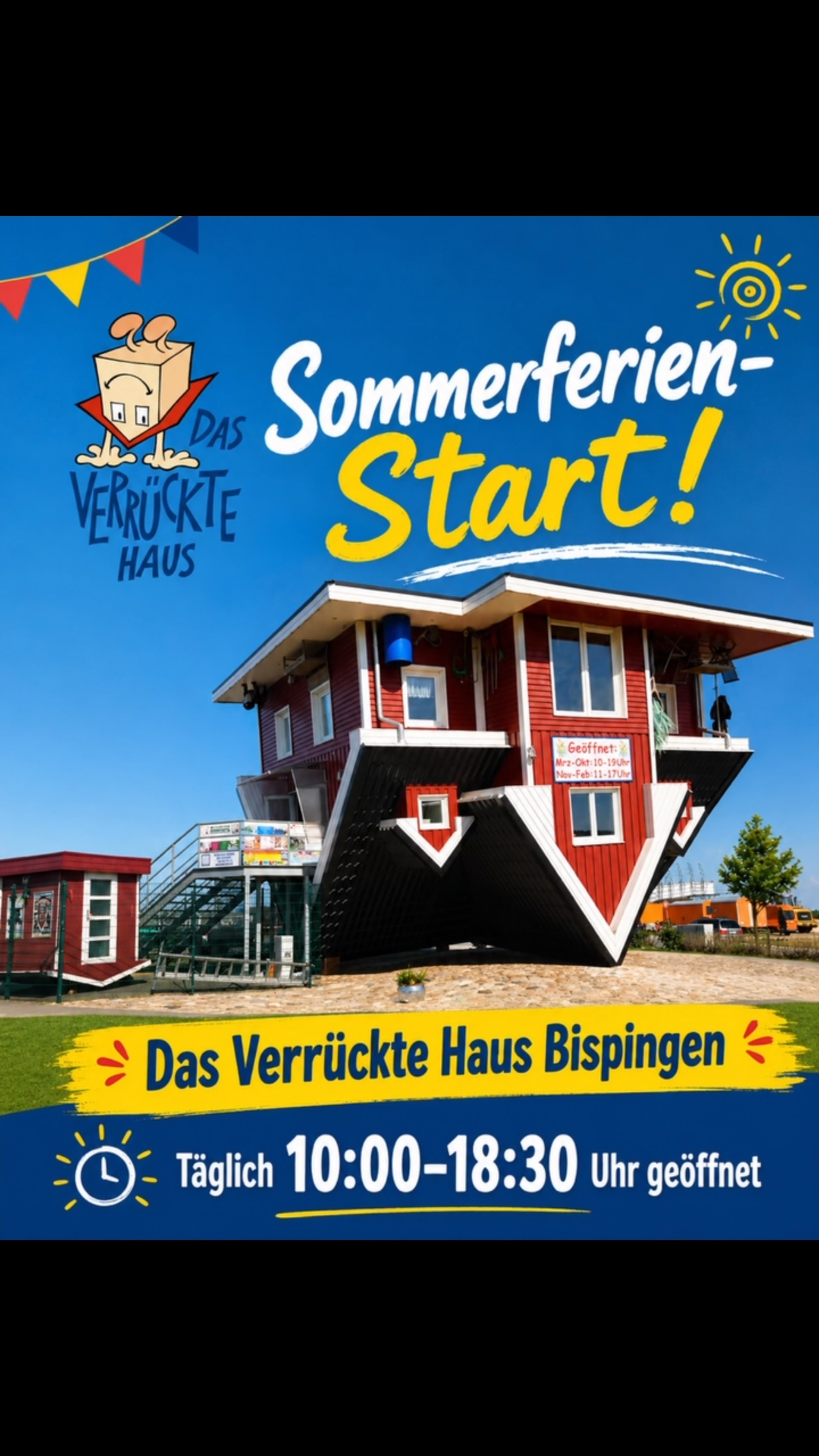 Sommerferien-Start!🥳☀️🥳
Das Verrückte Haus hat in den Ferien täglich von 10:00 bis 18:30 Uhr für euch geöffnet.
Kommt vorbei, stellt die Welt auf den Kopf und macht verrückte Urlaubsfotos🙃
Wir freuen uns auf euch🫶
#dasverrücktehaus #ausflugszielefürfamilien #bispingen