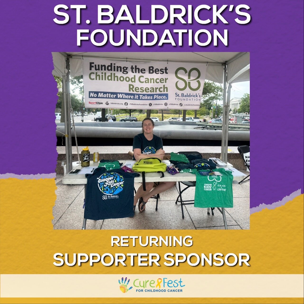 St. Baldrick’s Foundation is a returning SUPPORTER sponsor of CureFest 2026!
Their mission - “The St. Baldrick’s Foundation is a volunteer and donor powered charity committed to supporting the most promising research to find cures for childhood cancers and give survivors long and healthy lives.”
To learn more about St. Baldrick’s Foundation, please visit https://www.stbaldricks.org/.
@stbaldricks
If you, your family, your foundation or your business would like to sponsor CureFest, please review the sponsorship benefits package at https://tinyurl.com/sponsorcurefest2026.
If you have any questions, please contact Kristen Alexander at kristen@awoccf.org.
#CureFest2026 #CancelChildhoodCancer #GOLDSTRONG #JoinTheMovement #BecomeASponsor