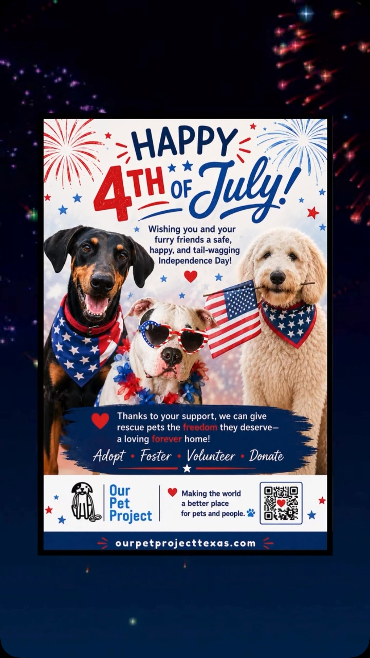 Happy 4th of July to all our two and four legged friends! 🇺🇸