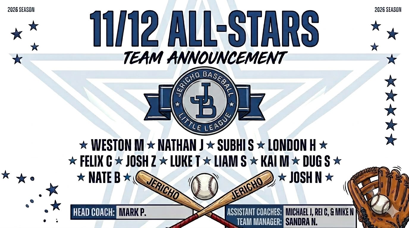 Come cheer on Jericho's 11-12 All Star Team, 6pm, July 5th @ Little Mountain's Main Diamond for the Championship game!