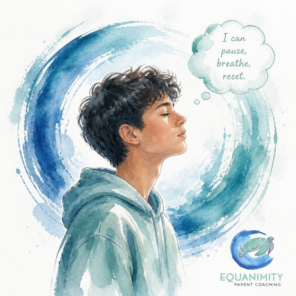 Feeling overwhelmed when your teen escalates? Here is a simple, neuroscience-backed tactic you can try tonight. Start by naming the feeling: “You seem really overwhelmed right now.” Use a calm voice and one short reflection, then offer a tiny choice (e.g., “Do you want to talk or do you need some space?”). This helps downshift the amygdala, reduce escalation, and open space for clearer communication. Try it once this evening and notice what changes, small experiments build confidence. Want more quick, science-rooted practices? Link in bio. 🔬💛🧠✨ #ParentingTeens #EmotionCoaching #NeuroscienceParenting #EveningPractice #EquanimityParentCoaching #CalmParenting #TeenSupport #TryThisTonight