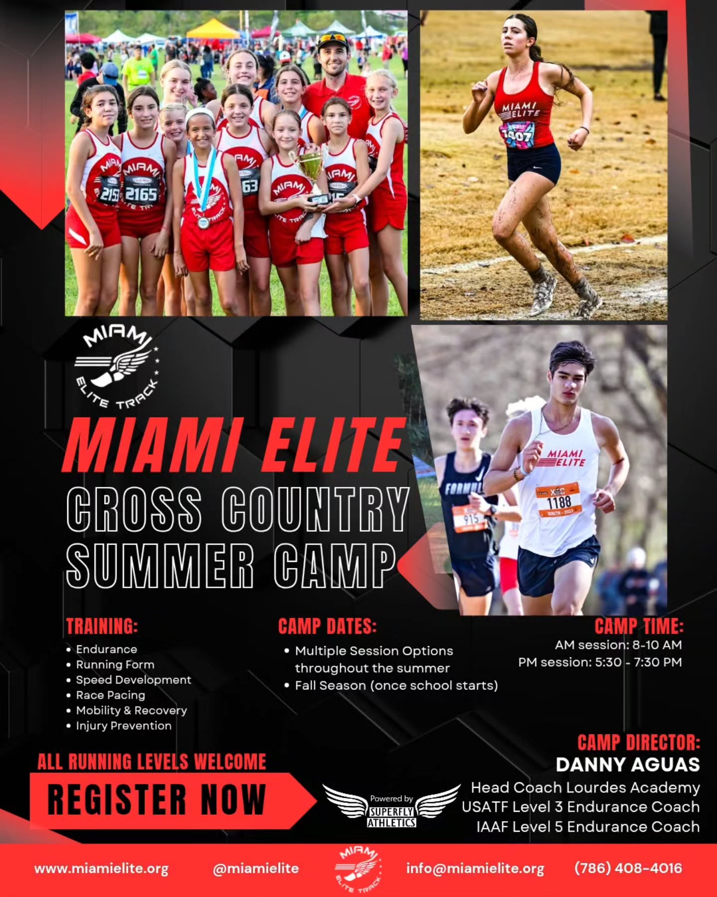 πββοΈ Join us this summer for Session 2 of our Cross Country Camp! πββοΈ
Build endurance, improve your running form, increase your stamina, and get ready for the upcoming cross country season. Whether you're new to running or preparing for a competitive season, our coaches will help you reach your goals in a fun and supportive environment.
π
Session 2: July 6 β July 30
π Morning & evening training options available
π Open to all experience levels
Register today and get a head start on your season!
π www.miamielite.orgβ or DM us for more info
---
#MiamiElite #CrossCountry #SummerCamp #DistanceRunning #tropicalpark