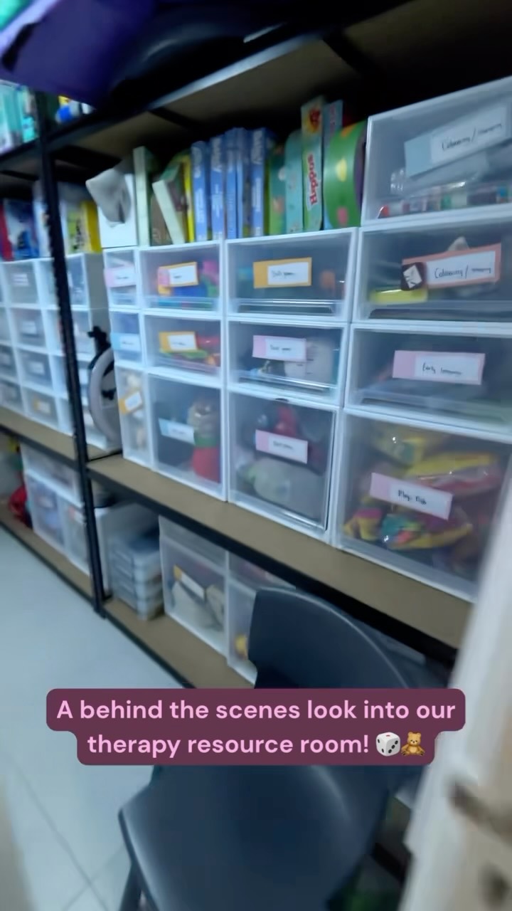 Come behind the scenes for a tour of our therapy resource cupboard! 🤍
From speech and language to literacy, social communication and clinician resources, everything has its place so we can quickly find the perfect resource for each child.
Which section would you be heading to first? 👀🎲📚
#eachspeechpearplum #playbasedlearning #earlyintervention #speechtherapy #organisation