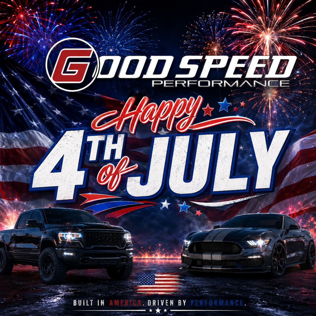 🎆🇺🇸 Happy 4th of July from Goodspeed Performance! 🇺🇸🎆
As we celebrate America's 250th Birthday, we want to take a moment to thank each and every one of our customers — you are the reason we do what we do. Here’s to 250 years of freedom, grit, and American-built performance!
🗓️ Holiday Hours:
📅 Friday, July 3rd — CLOSED
📅 Saturday, July 4th — CLOSED
✅ Monday, July 7th — Back open at 9:00 AM
We’ll be taking the weekend to celebrate with our families, just like you. If you have any questions or need to reach us while we’re closed, we’ll get back to you first thing Monday morning!
📧 Email: sales@goodspeedperformance.com
📞 Phone: 480-747-6150
📍 15001 N Hayden Rd, Suite 101, Scottsdale, AZ 85260
Have a safe, fun, and freedom-filled 4th of July! 🔥
Built in America. Driven by Performance.
#HappyFourthOfJuly #4thOfJuly #America250 #GoodspeedPerformance #Scottsdale #PerformanceParts #MadeInAmerica #IndependenceDay2026