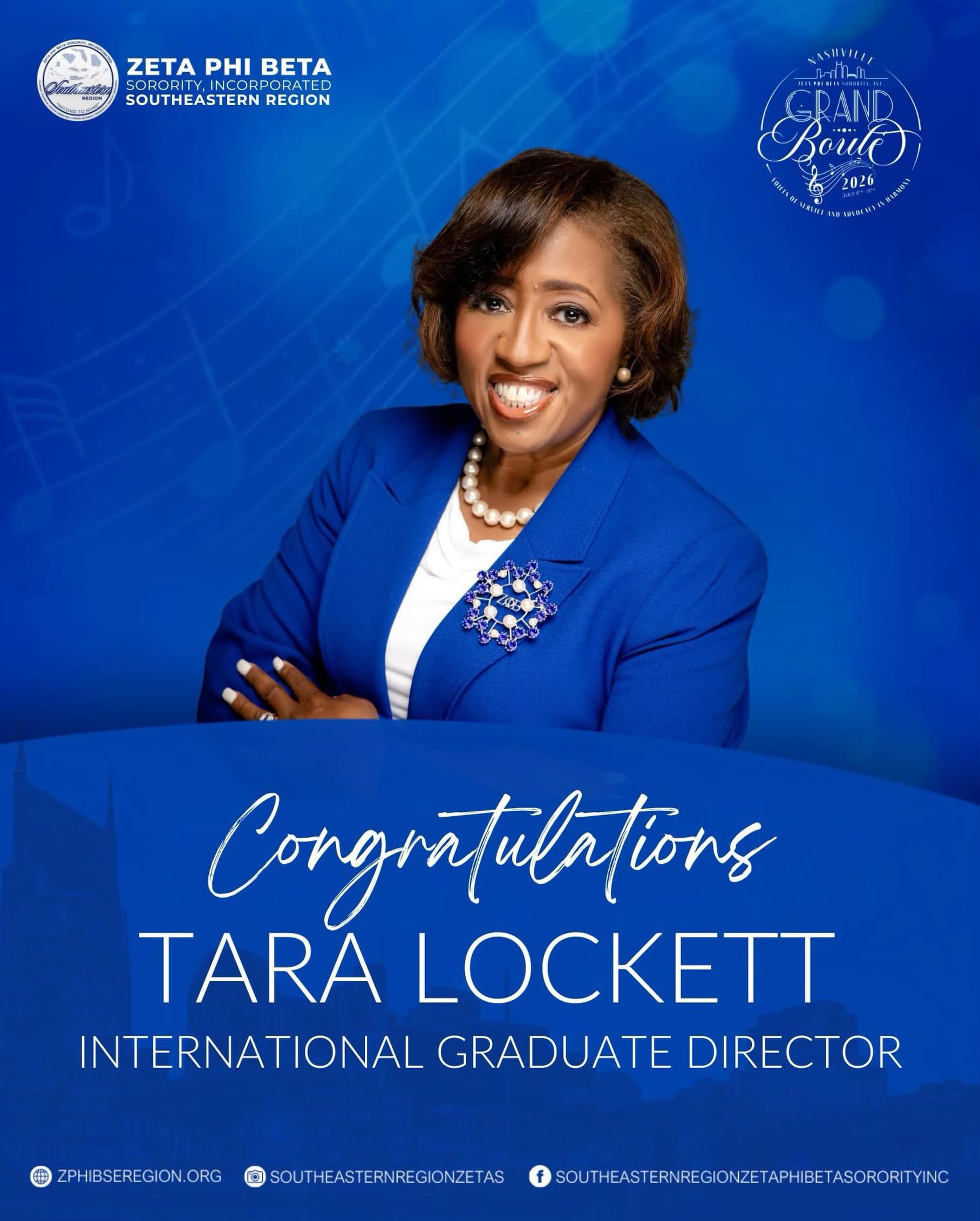 Congratulations to Tara Lockett of the Southeastern Region on her new leadership position as the International Graduate Director! #serzetas #zetaphibeta #zphibga #congratulations