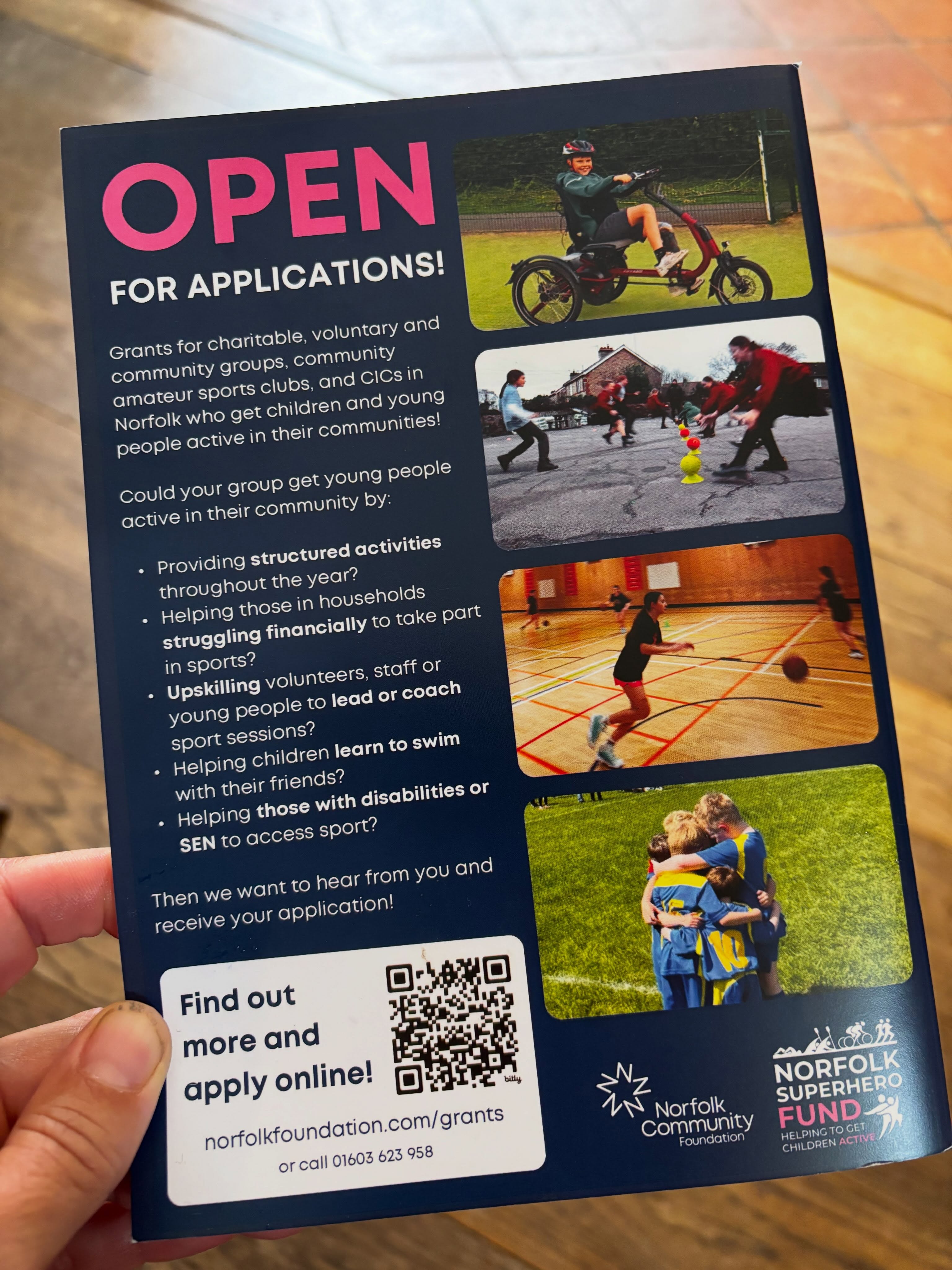 Go to Norfolkfoundation.com/grants or call 01603 623 958 to put forward an application for grants for charitable, voluntary and community groups serving children in Norfolk 🌊 🏃♀️ 🚲 ⛵️ ⚽️ to get active!