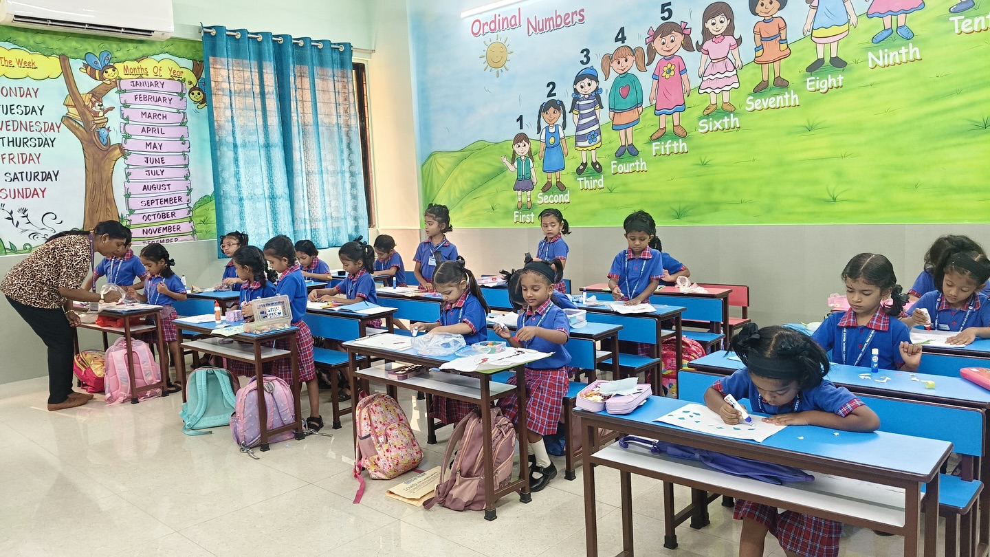 Paper Tearing Competition on the Theme Rainy Season by the Sr.Kg. held on 25th June 2026.