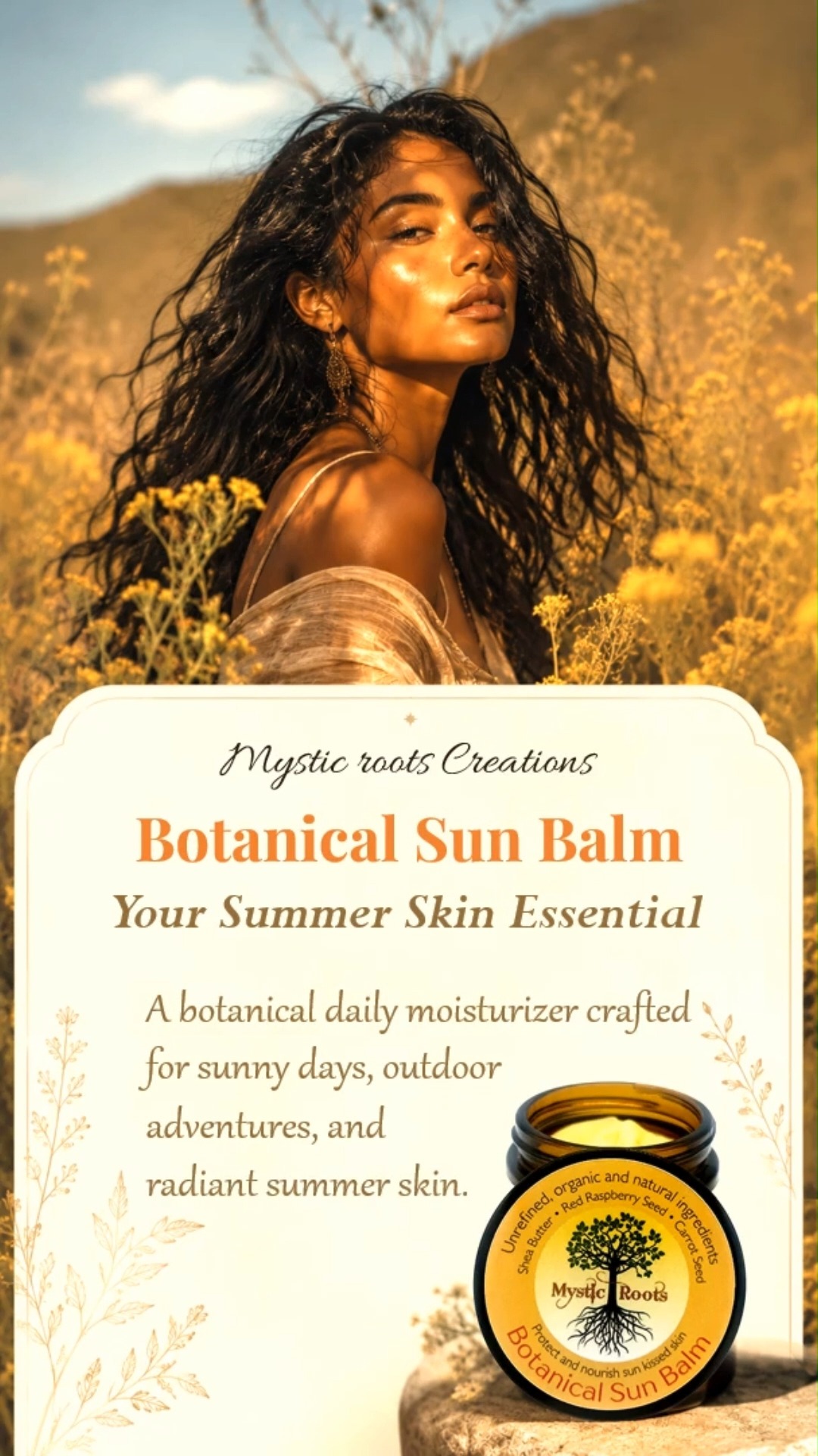 Whether you're heading to the beach or spending time in the garden, Sun Balm provides nourishing moisture and protective care to help your skin stay smooth, hydrated, and glowing.