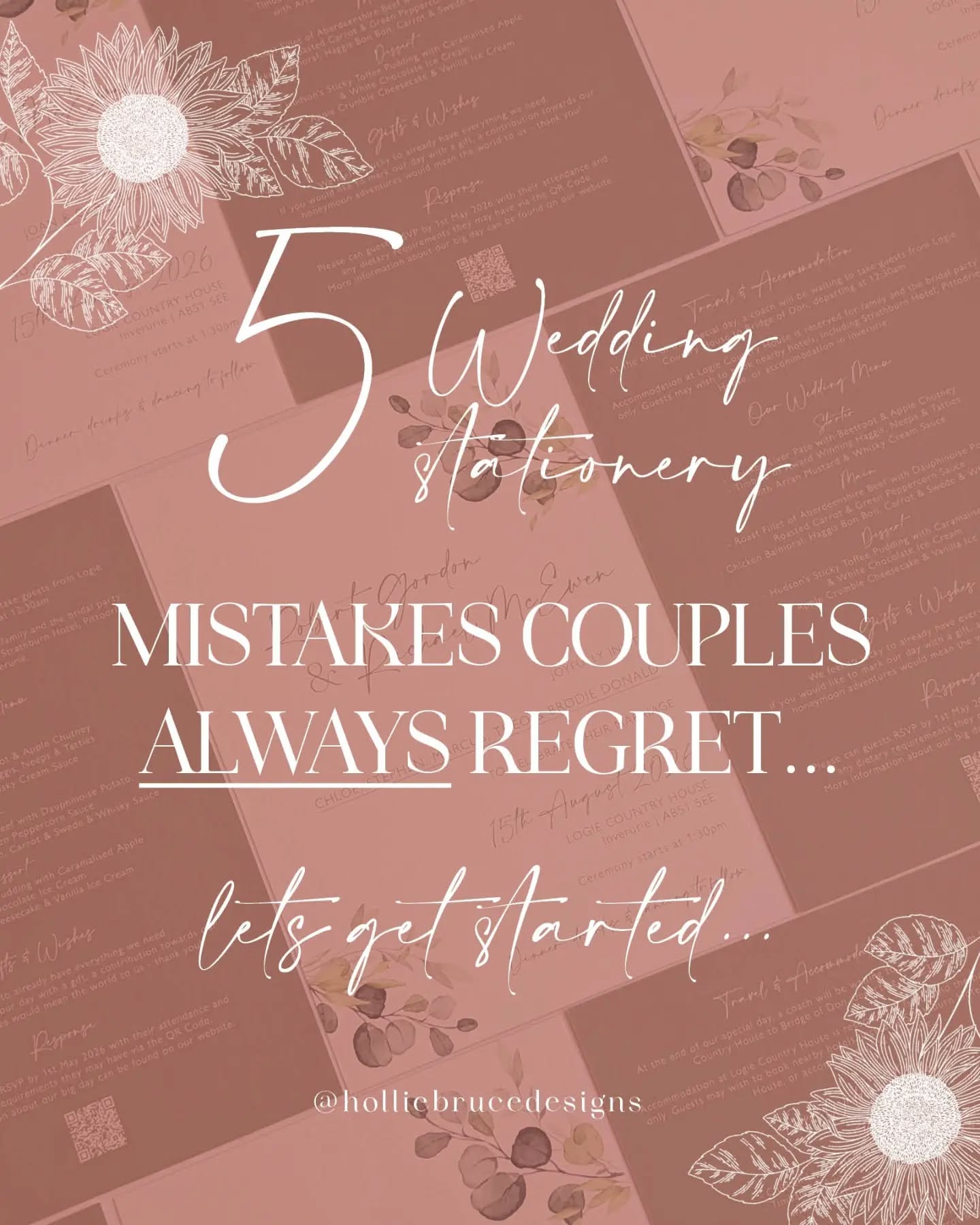 Will you make these mistakes? 👀
These points catch so many couples out, be sure to save this for your wedding planning checklist 💌✨
If you're unsure where to start? Give us a message and let us take the pressure and stress from you 🫶🏼
If you'd love unforgettable Wedding Stationery & Signage, please send me an email or enquire on our website - LET'S MAKE SOME MAGIC 💫
Taking bookings for 2026, 2027 & 2028 💛
www.holliebrucedesigns.com
#weddingplanningtips #weddingstationeryinspo #luxuryweddingstationery #ModernWeddingDesign #rusticweddingstationery