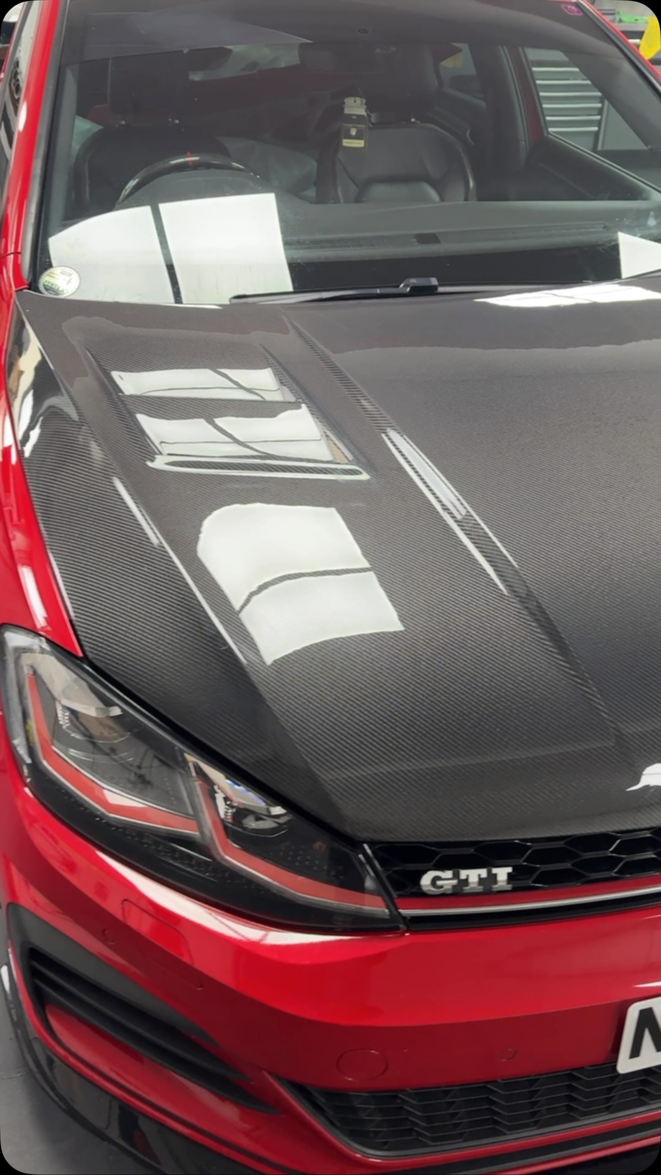 Carbon Fibre bonnet now protected with our paint protection film #carbon #ppf #protection #carwrap #thewrapper