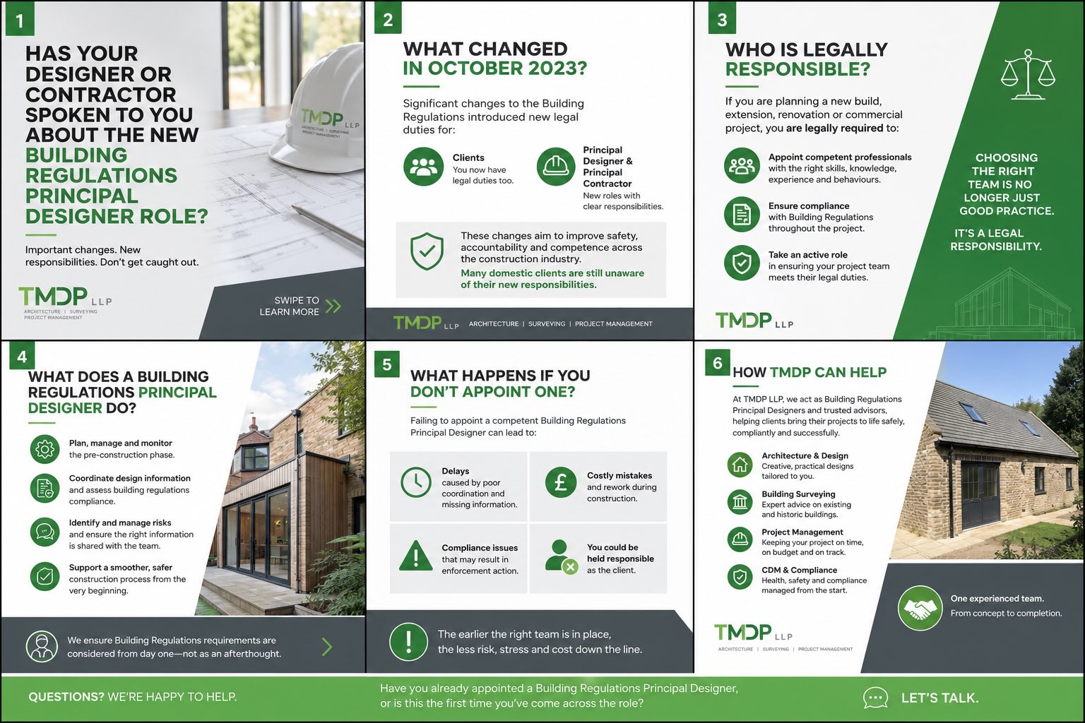 Has your designer or contractor spoken to you about the new Building Regulations Principal Designer role?
Since October 2023, significant changes to the Building Regulations have introduced new legal duties for Clients, Building Regulations Principal Designers and Principal Contractors.
These changes are designed to improve safety, accountability and competence throughout the construction industry—but many domestic clients are still unaware that they now have legal responsibilities too.
#BuildingRegulations #PrincipalDesigner #Construction #Architecture #BuildingSurveying