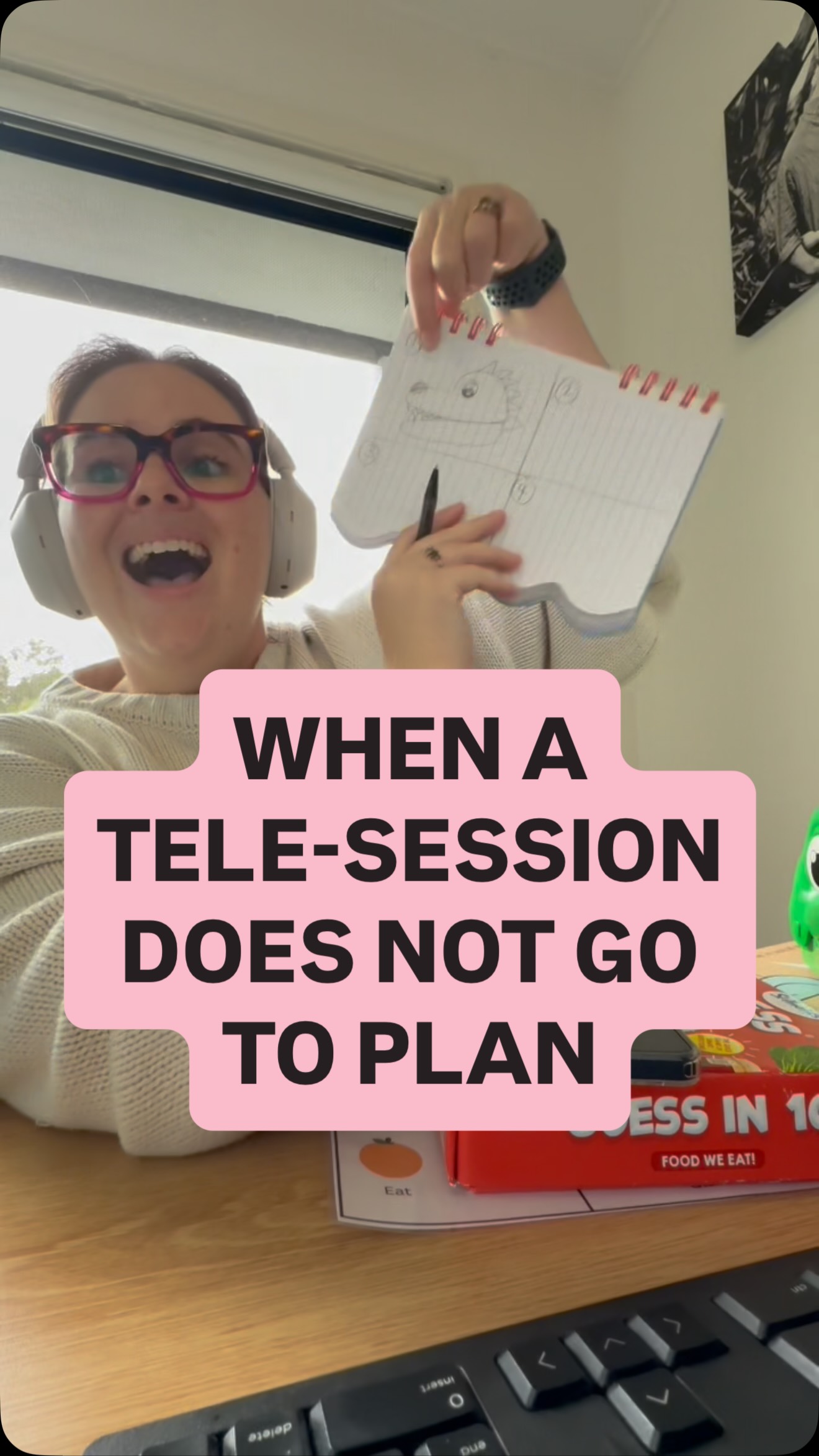 When your lil friend’s laptop dies and the only option is mums phone - we improvise. No way can we share screen and keep a schedule up so the trusty notebook and pen come out!
We still had fun and completed over 100+ motor speech trials.
#eachspeechpearplum #earlyintervention #childhoodapraxiaofspeech #telespeechtherapy #brisbanespeechpathology