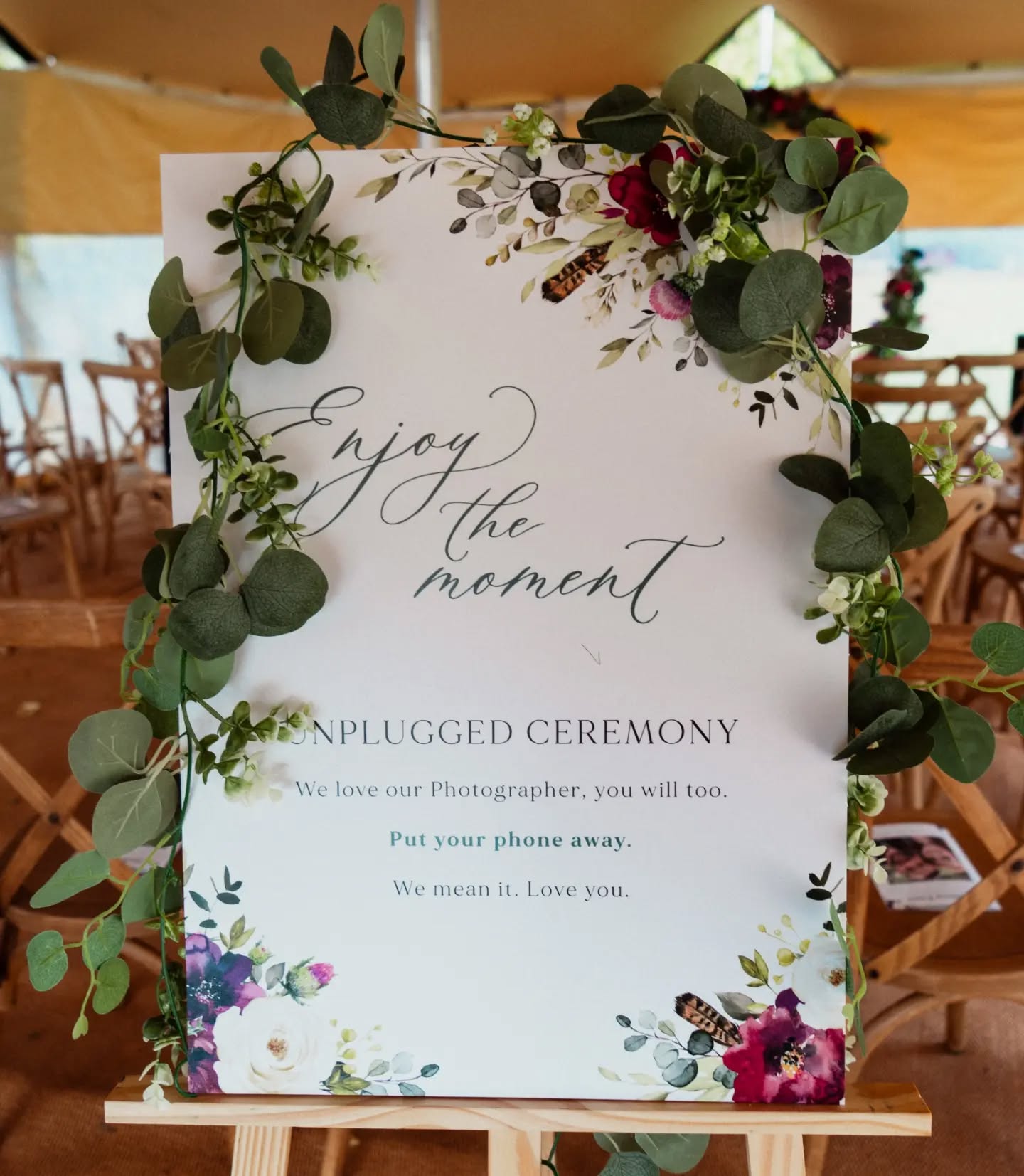 Your guests don't need front-row seats on their camera roll... 🤳🤍
An Unplugged Ceremony sign is a gentle reminder for your guests to put their phones away, be present and watch your love story unfold with their own eyes. ✨
Trust your photographer to capture the moments...
Uncle Kevin doesn't need to. 😉📸
#weddingstationeryinspo #unpluggedwedding #weddingceremony #weddingstationery #ceremonydecor