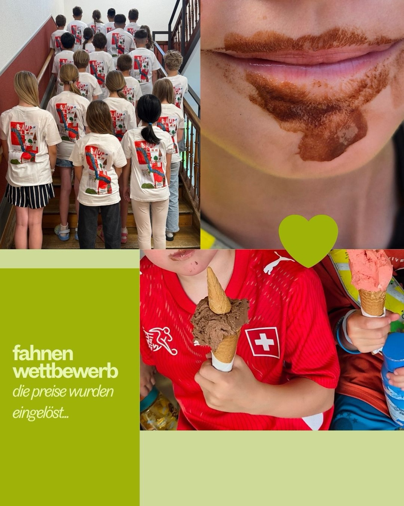 Die Preise der Gewinner:innen des Fahnenwettbewerbs wurden eingelöst… 💚💚💚